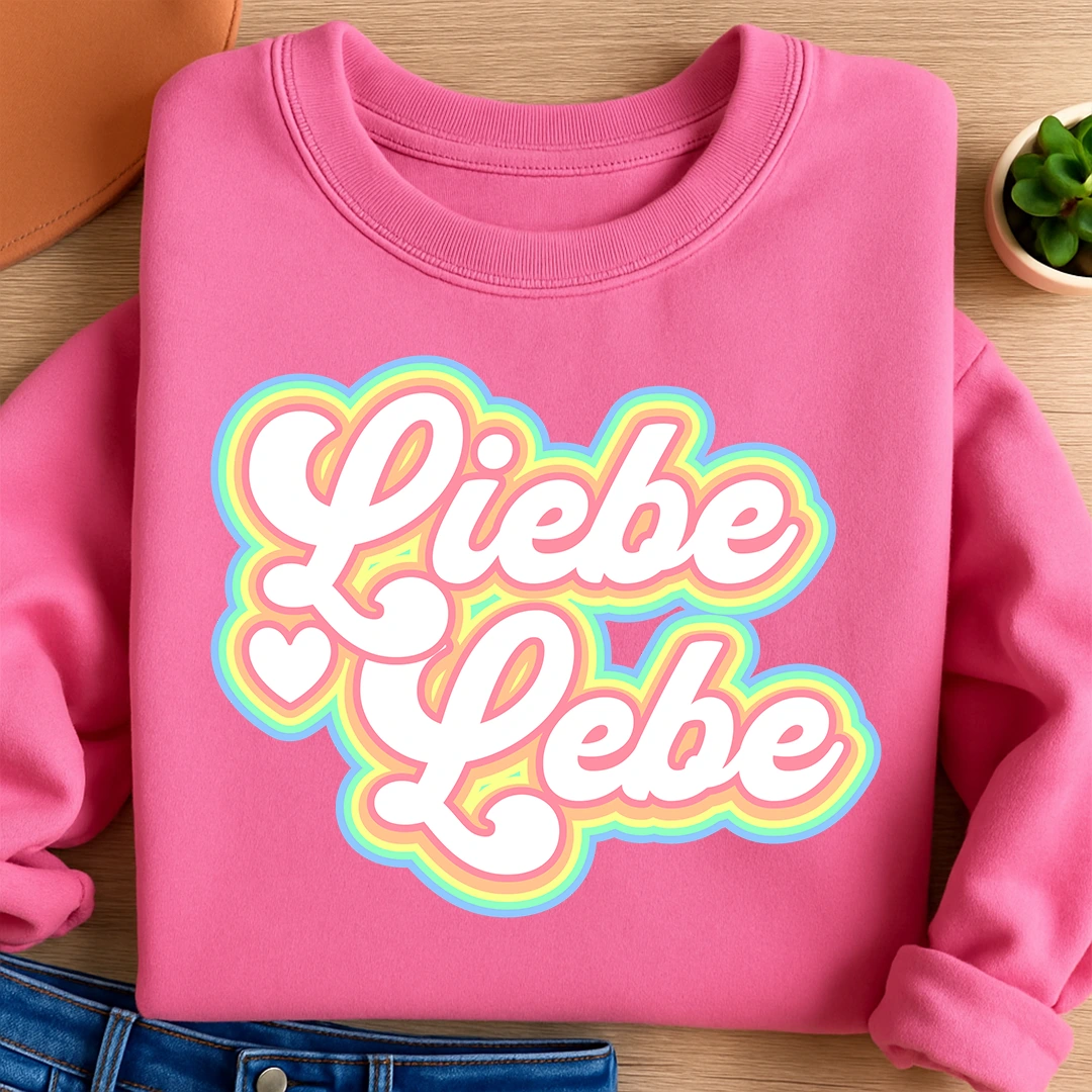 Bügelbild Liebe Lebe