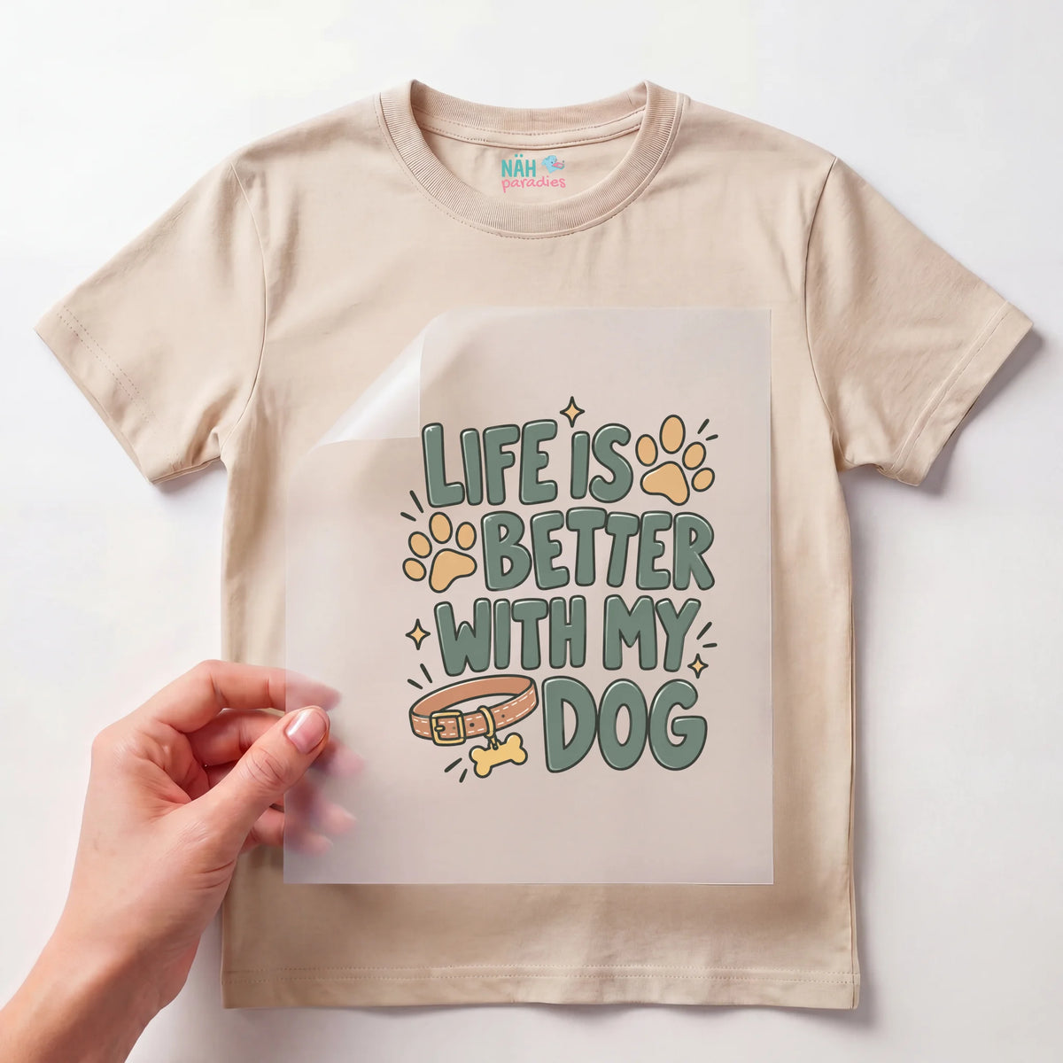 Bügelbild Life is better with my Dog Retro