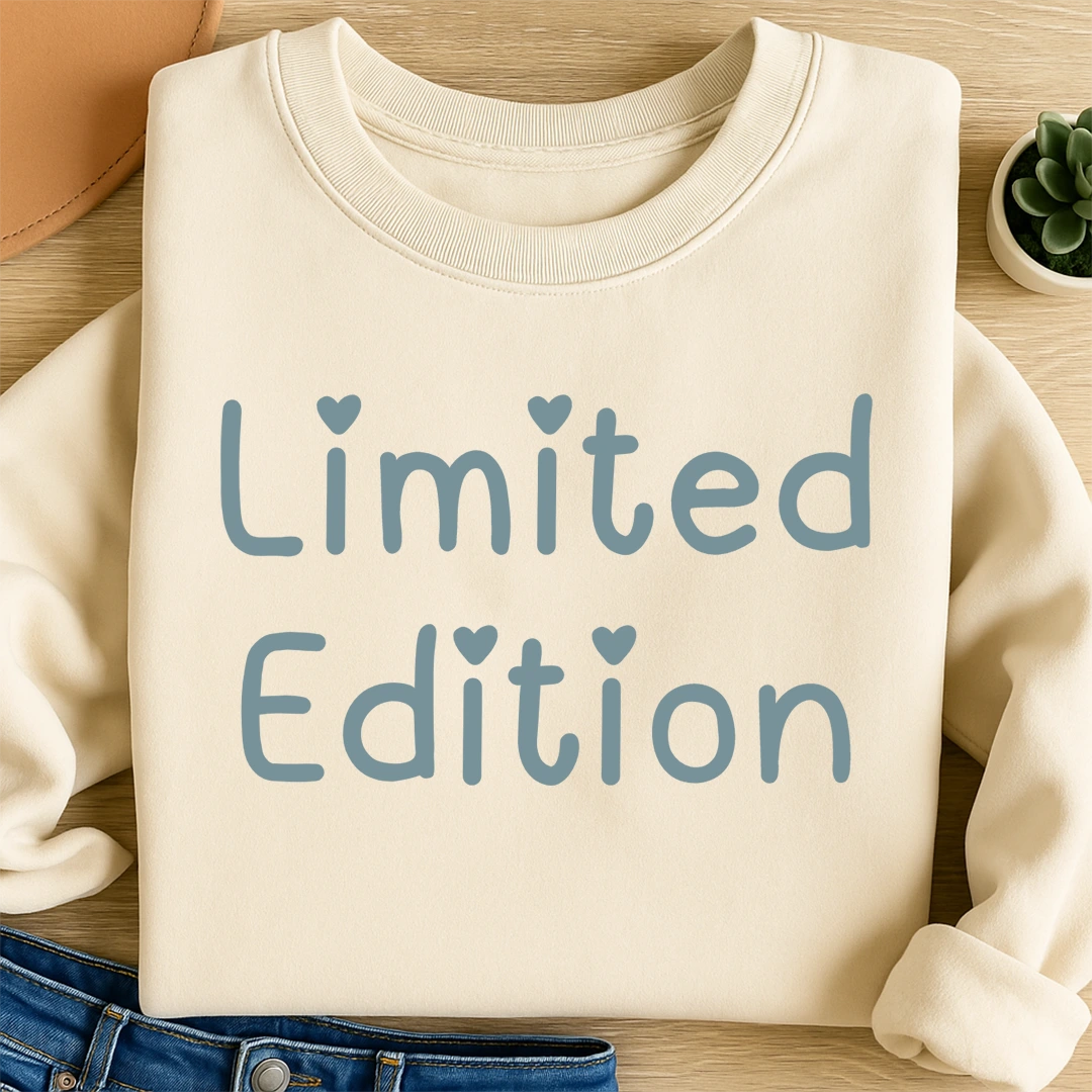 Bügelbild Limit Edition Herzchen Dunkelblau