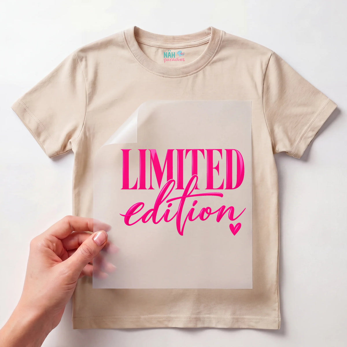 Bügelbild Limited Edition Schrift Pink