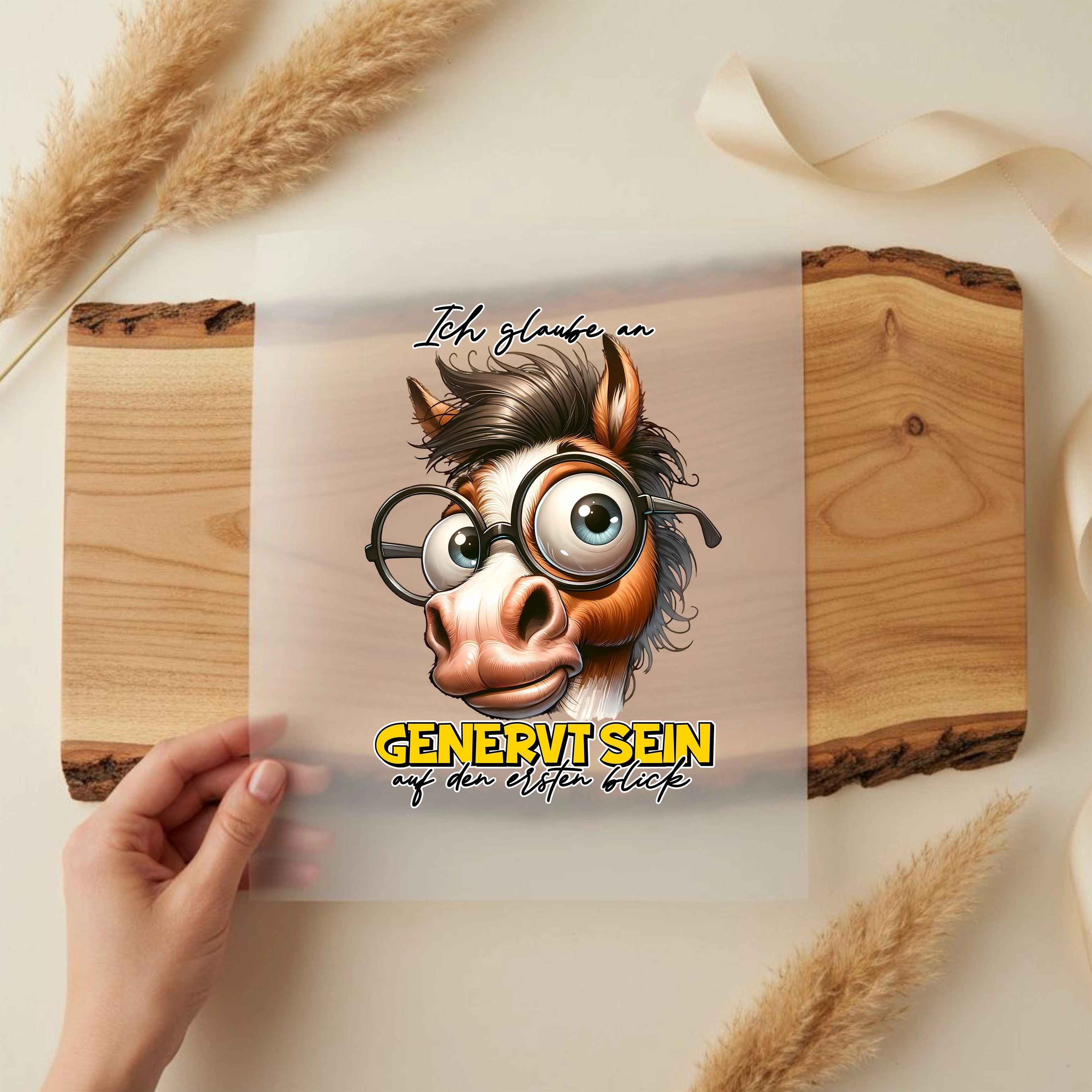 Bügelbild Lustiges Pferd "Ich glaube an GENERVT SEIN"