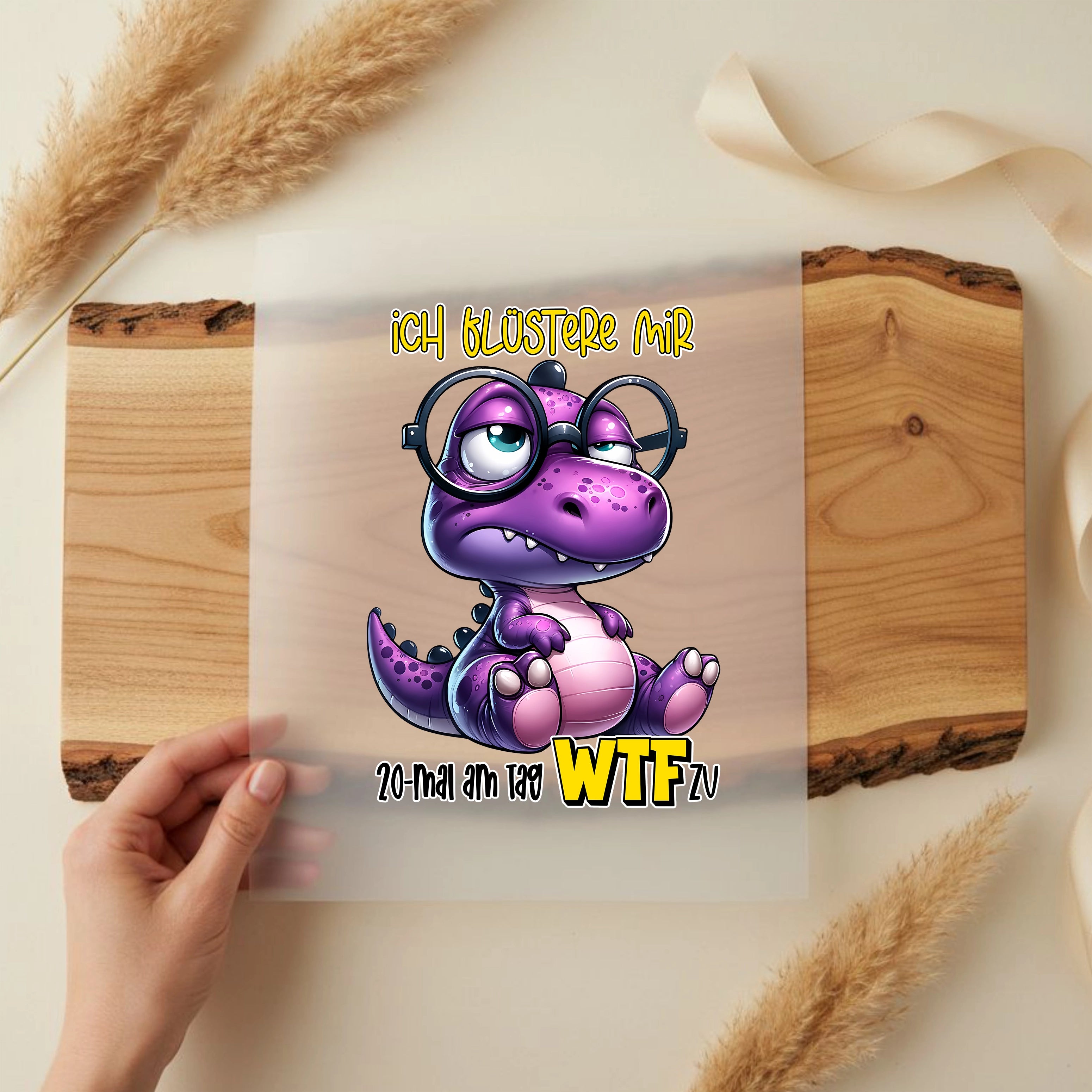 Bügelbild Lustiger Dino "WTF"