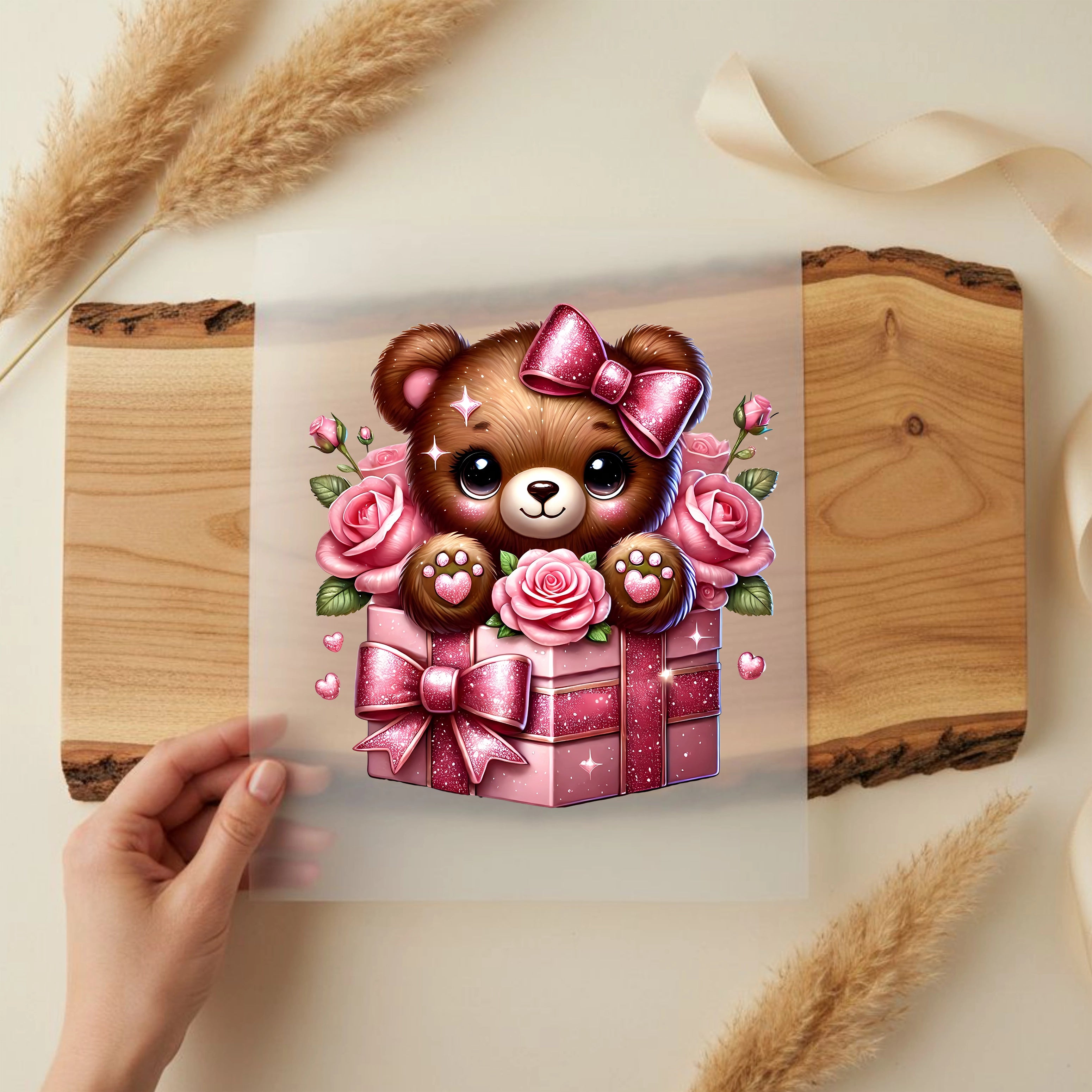 Bügelbild Bär Herzbox Leni