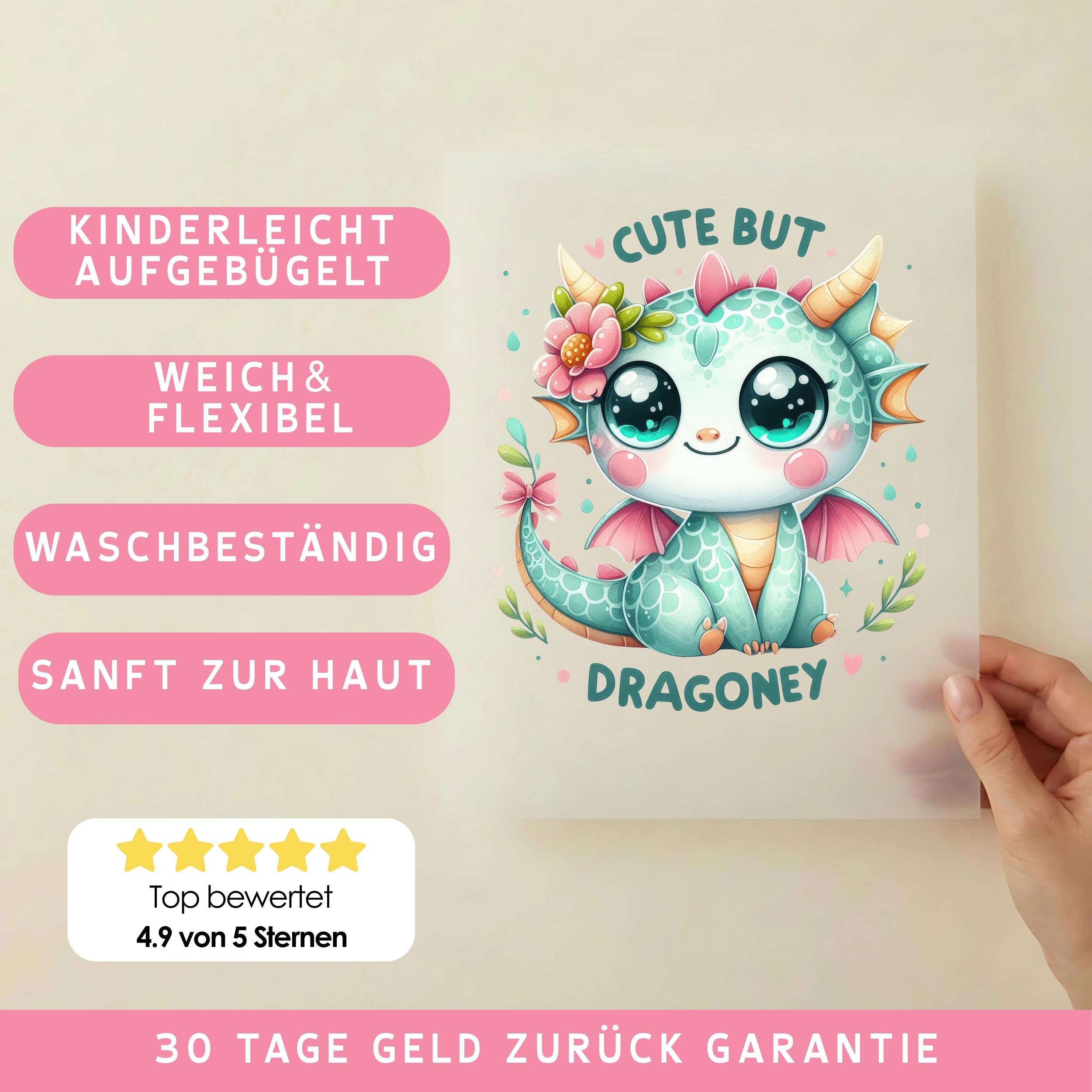 Bügelbild Drache Schmuseflügel Paul