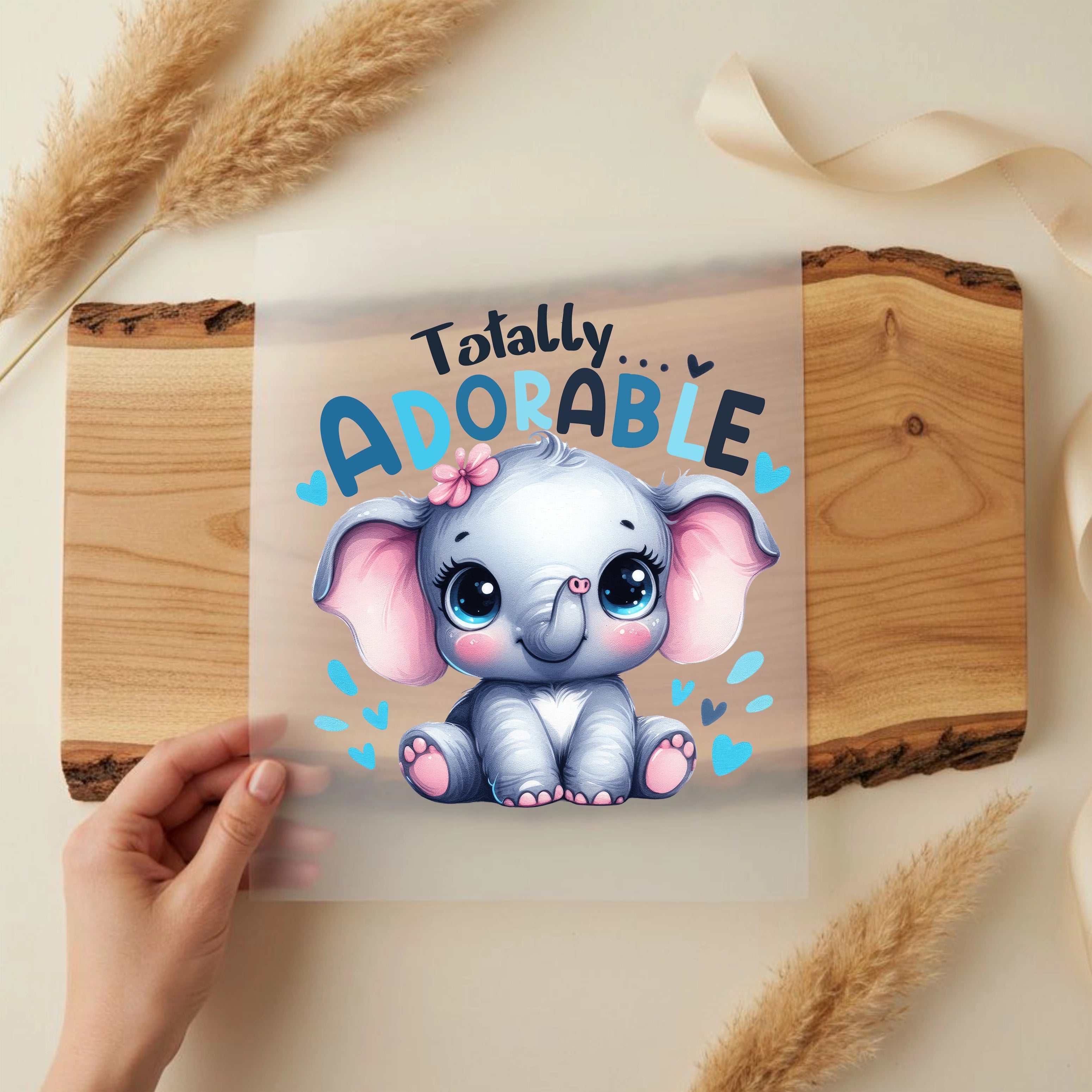 Bügelbild Elefant Totally Adorable Blau