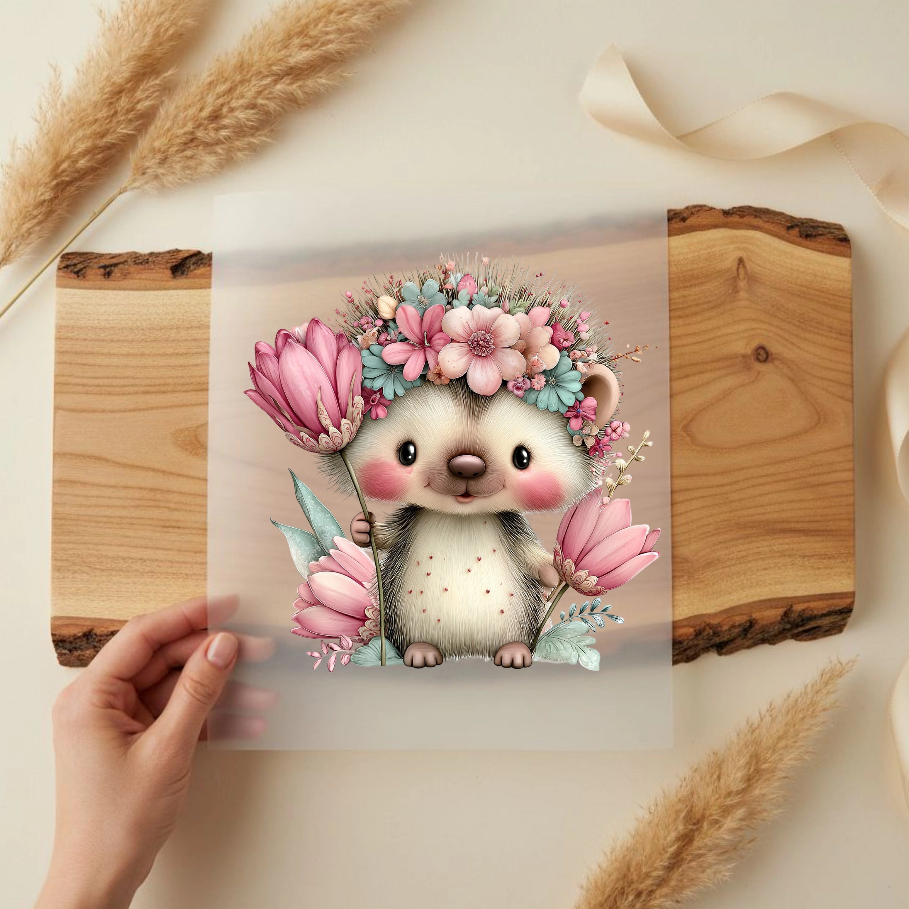 Bügelbild Igel Blumenlächeln Clara