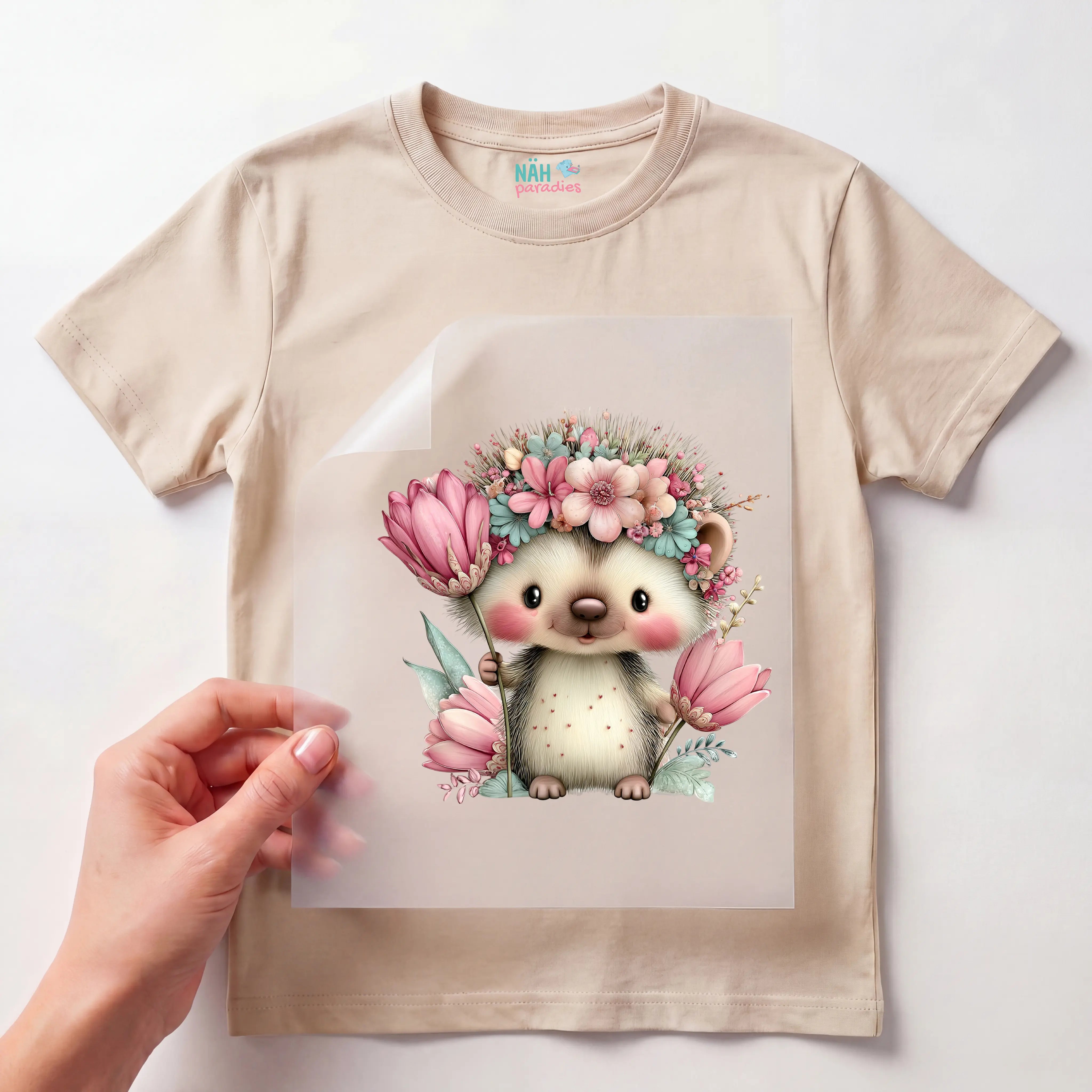 Bügelbild Igel Blumenlächeln Clara