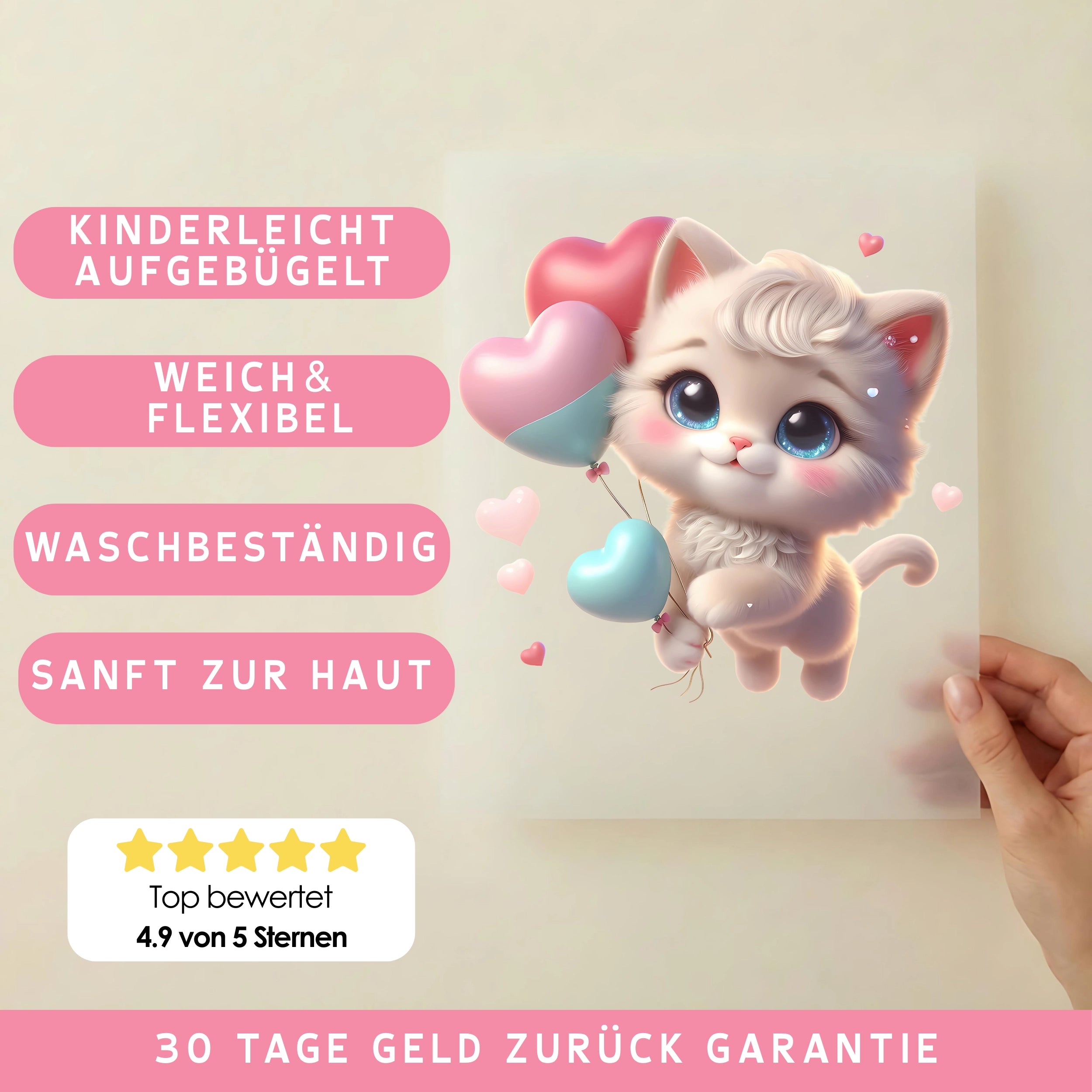 Bügelbild Katze Ballonliebe Smilla