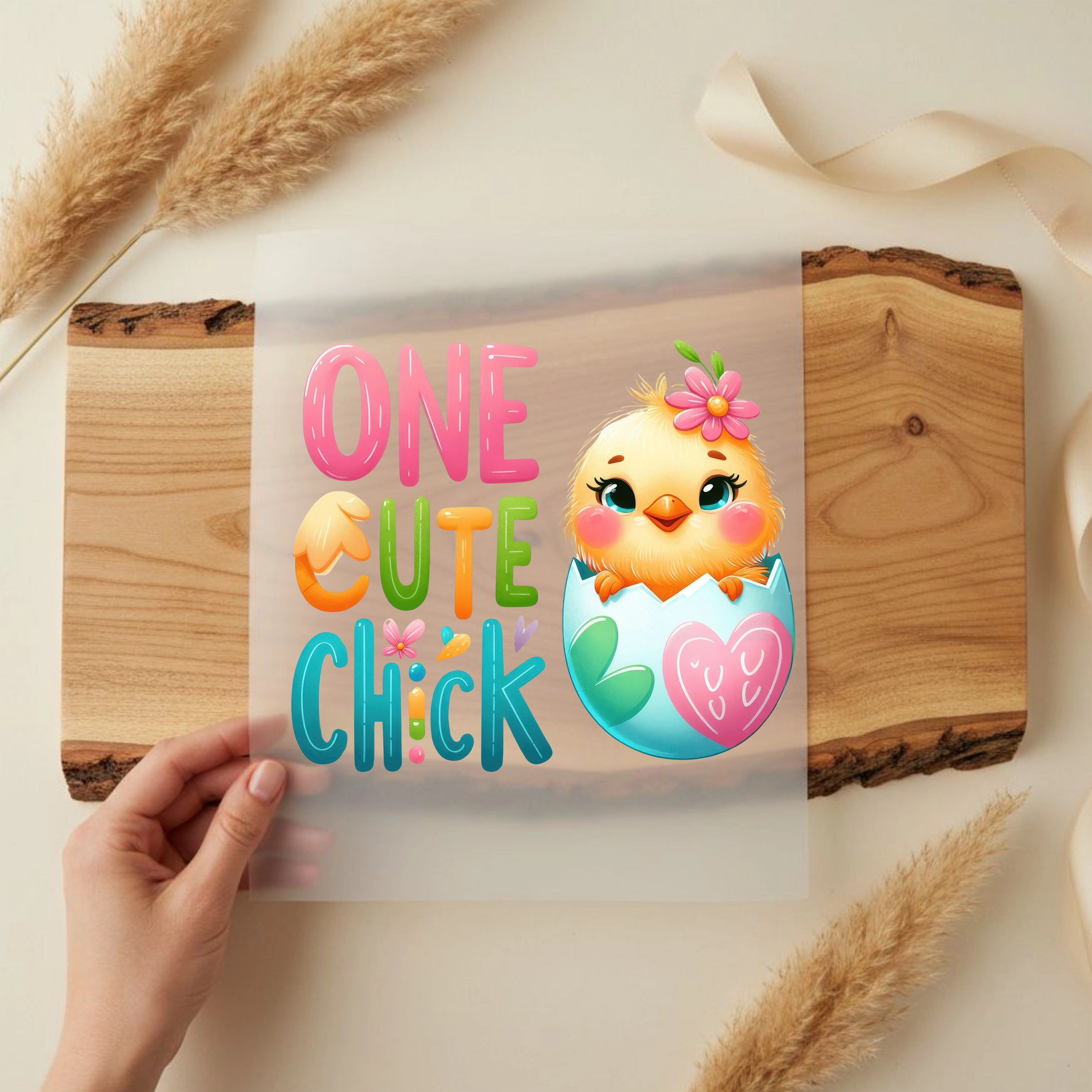 Bügelbild Küken Blütenblick