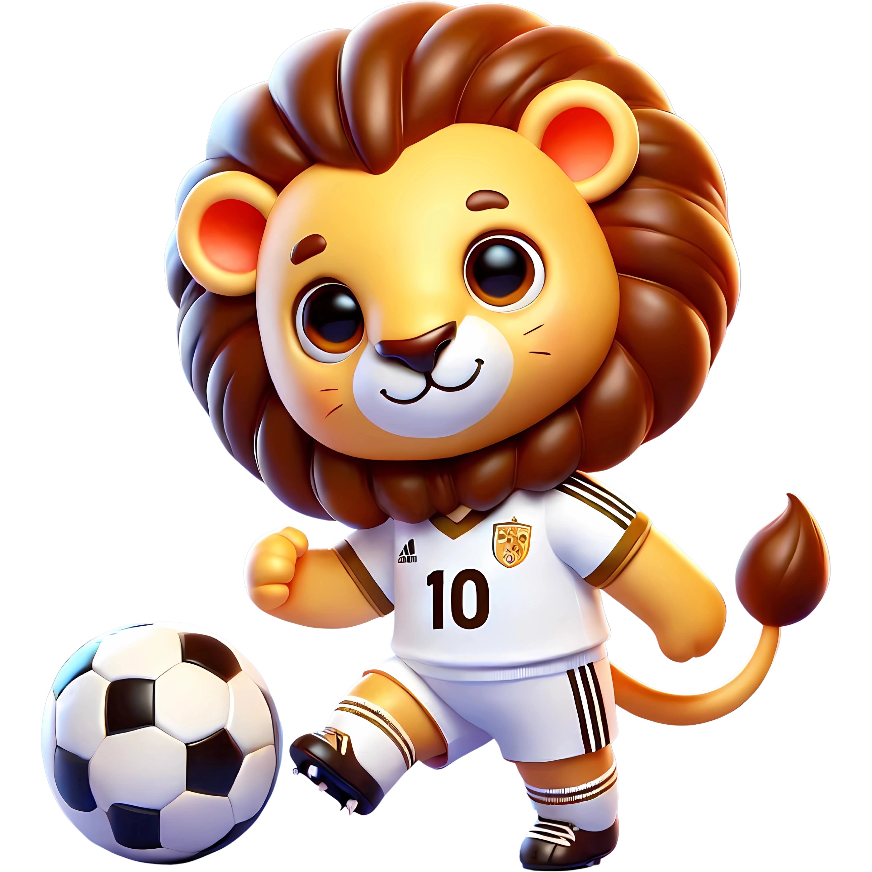 Bügelbild Löwe Fußballstar