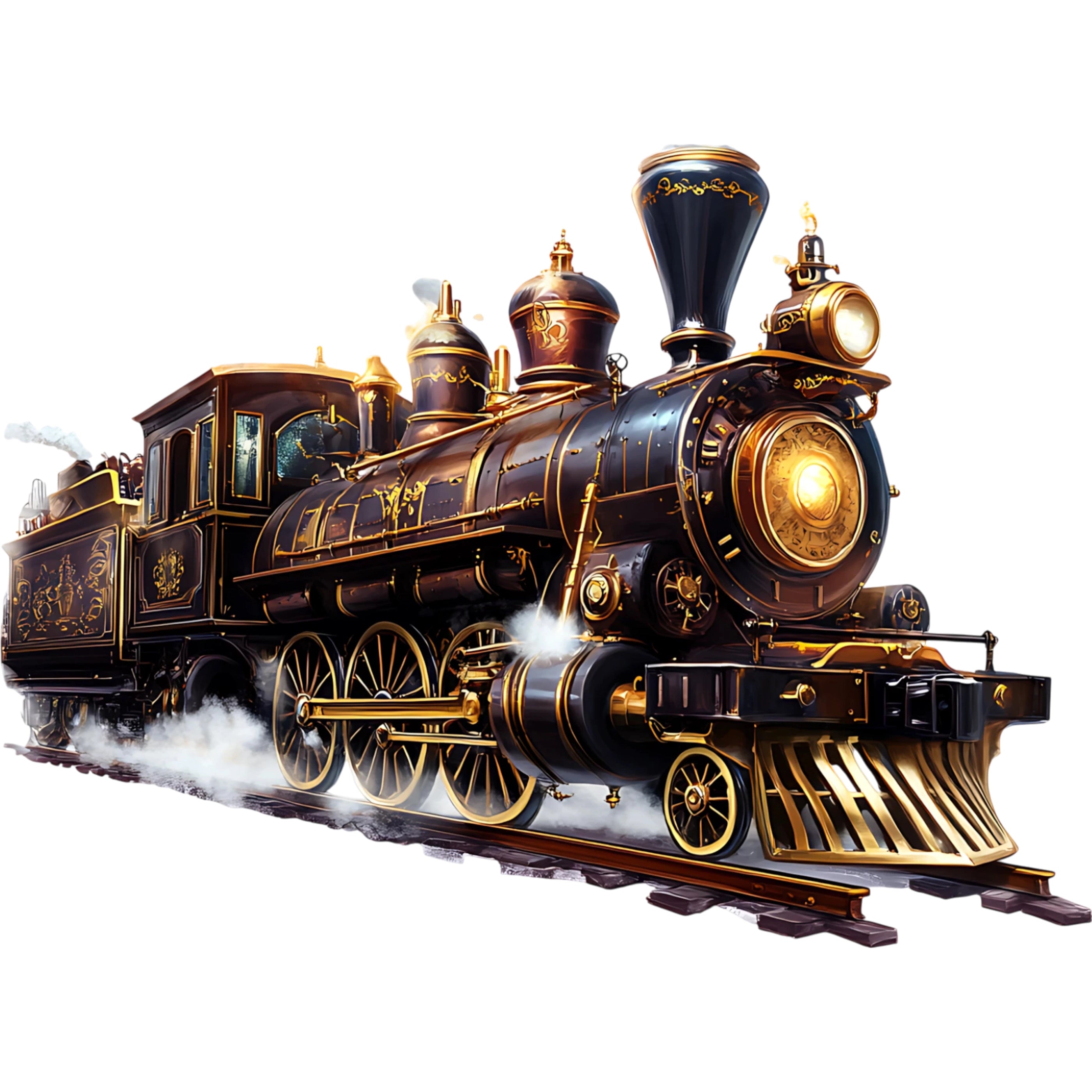 Bügelbild Lokomotive Steampunk Express