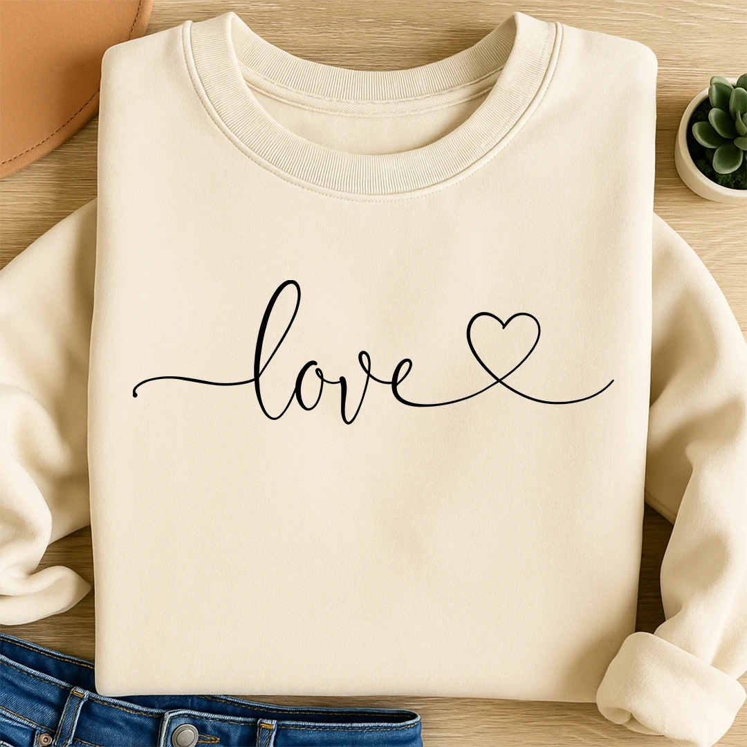 Bügelbild Love Herz Schwarz - M
