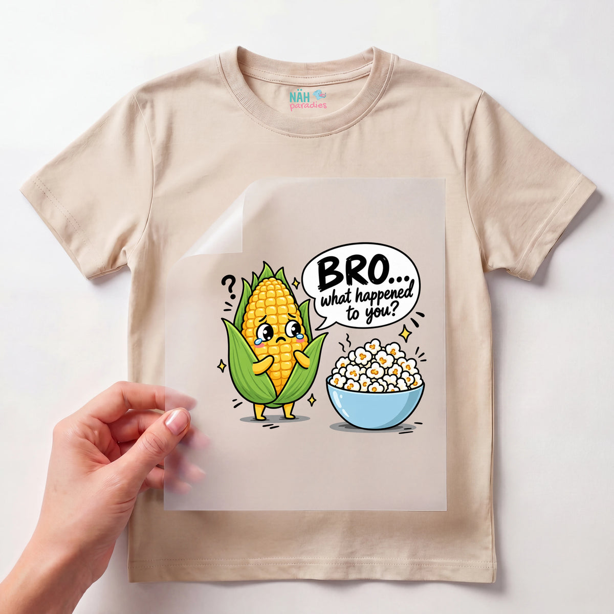 Bügelbild Mais Bro Popcorn