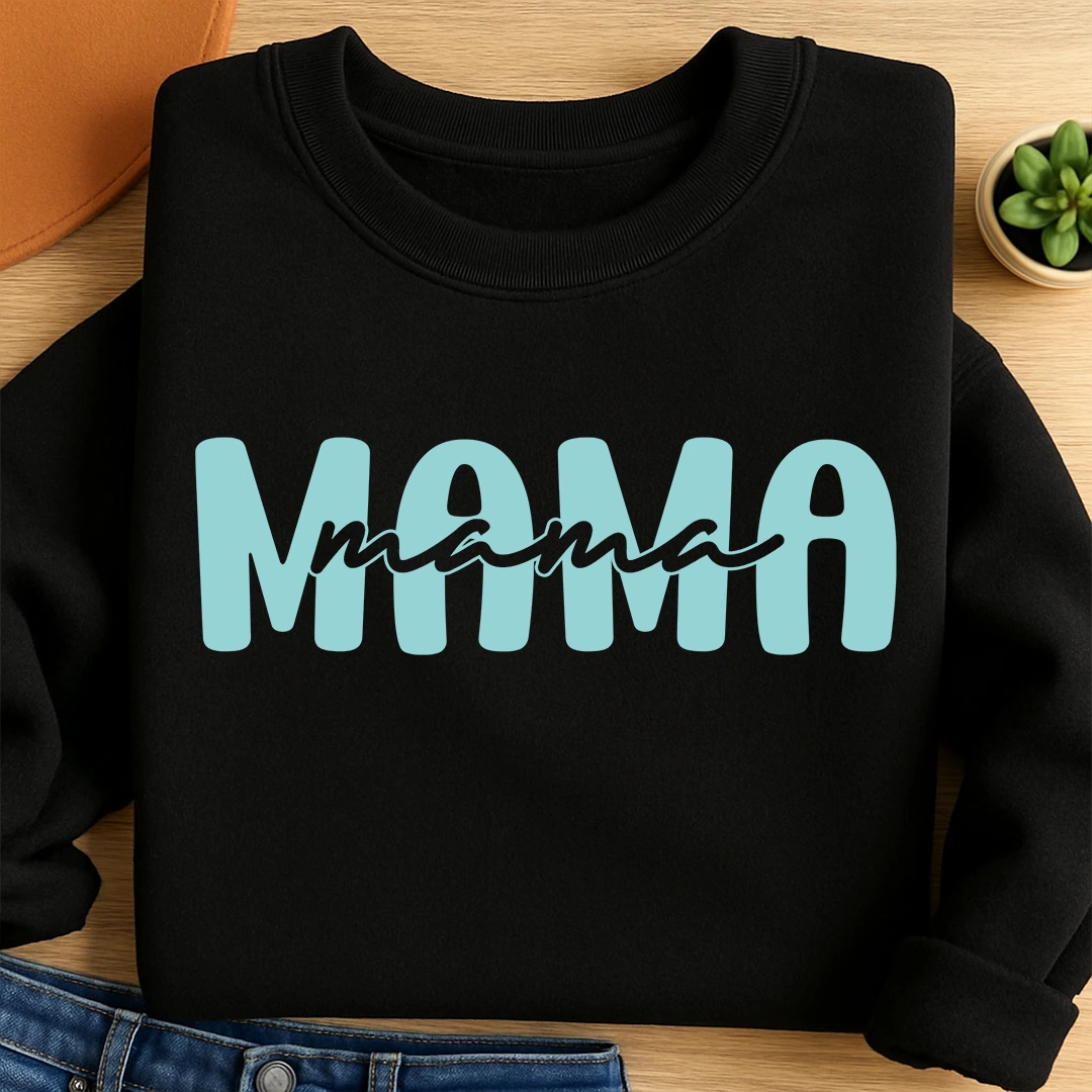 Bügelbild Mama Blau
