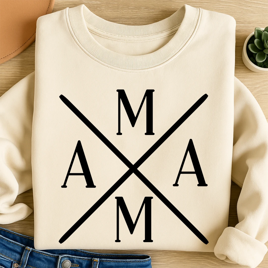 Bügelbild Mama Kreuz