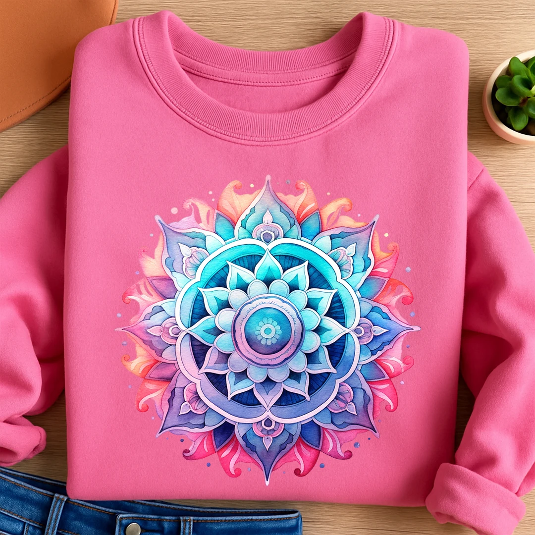 Bügelbild Mandala Blumenwirbel