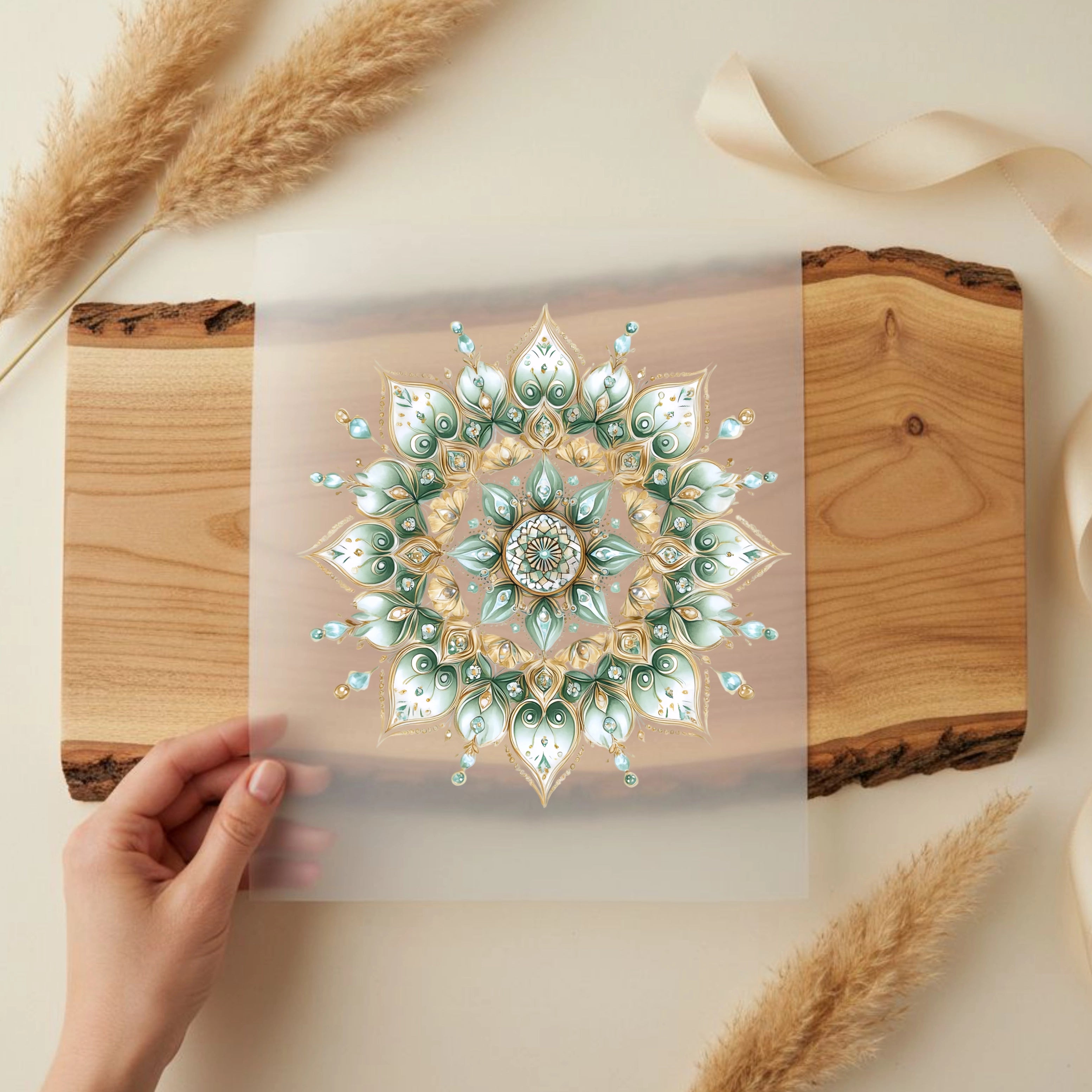 Bügelbild Mandala Eiskalter Winterzauber