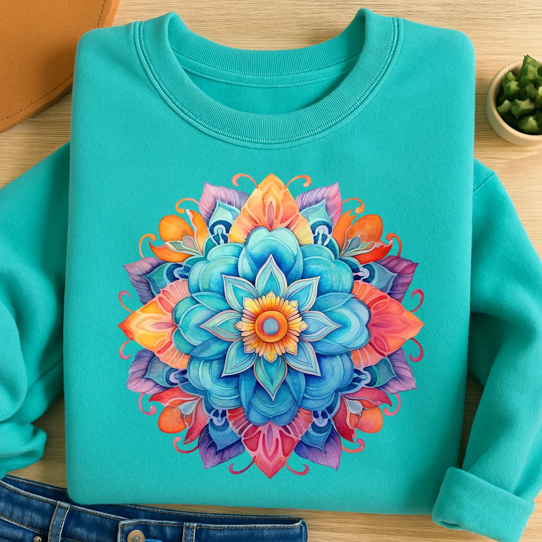 Bügelbild Mandala Floraler Zauber