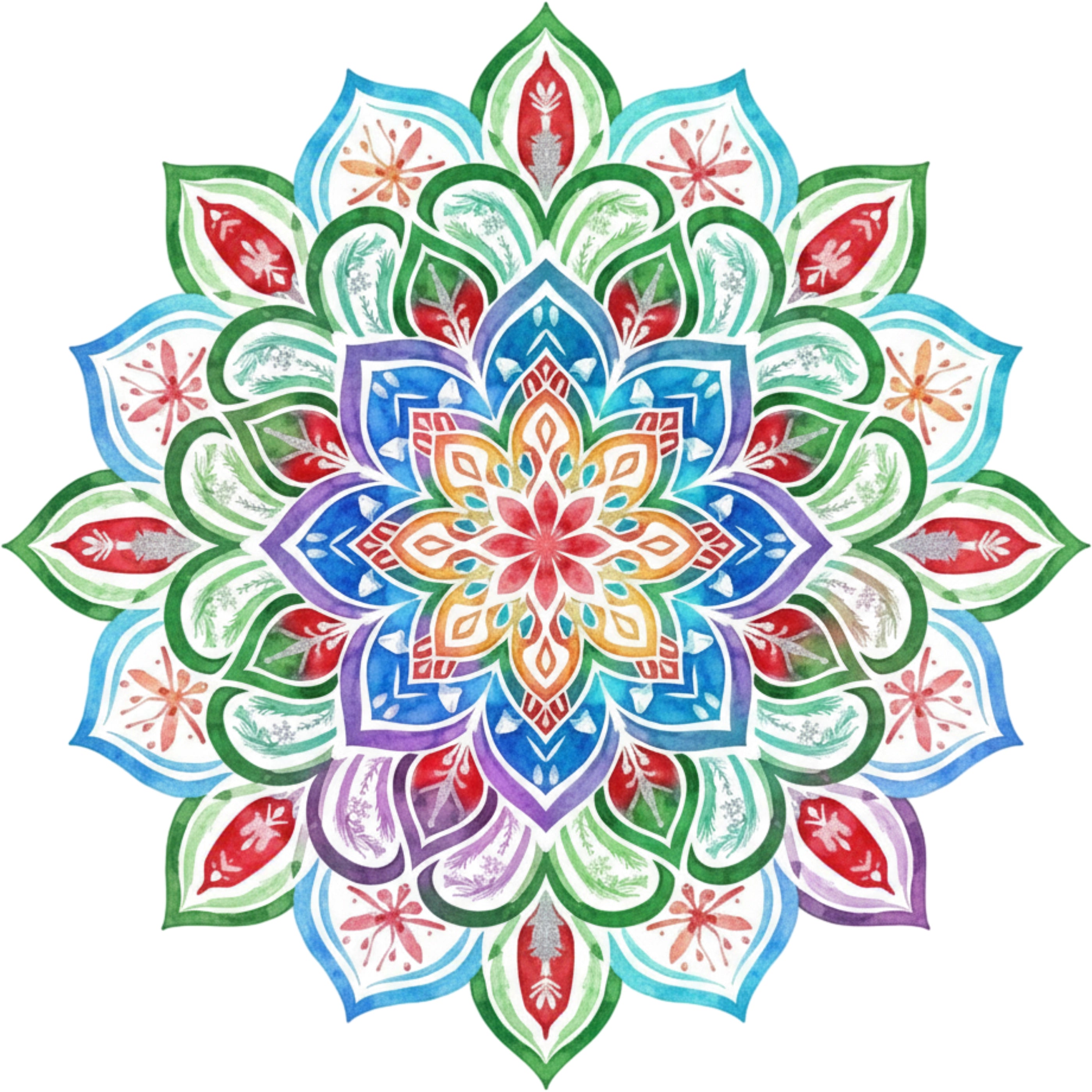 Bügelbild Mandala Kühle Blüte