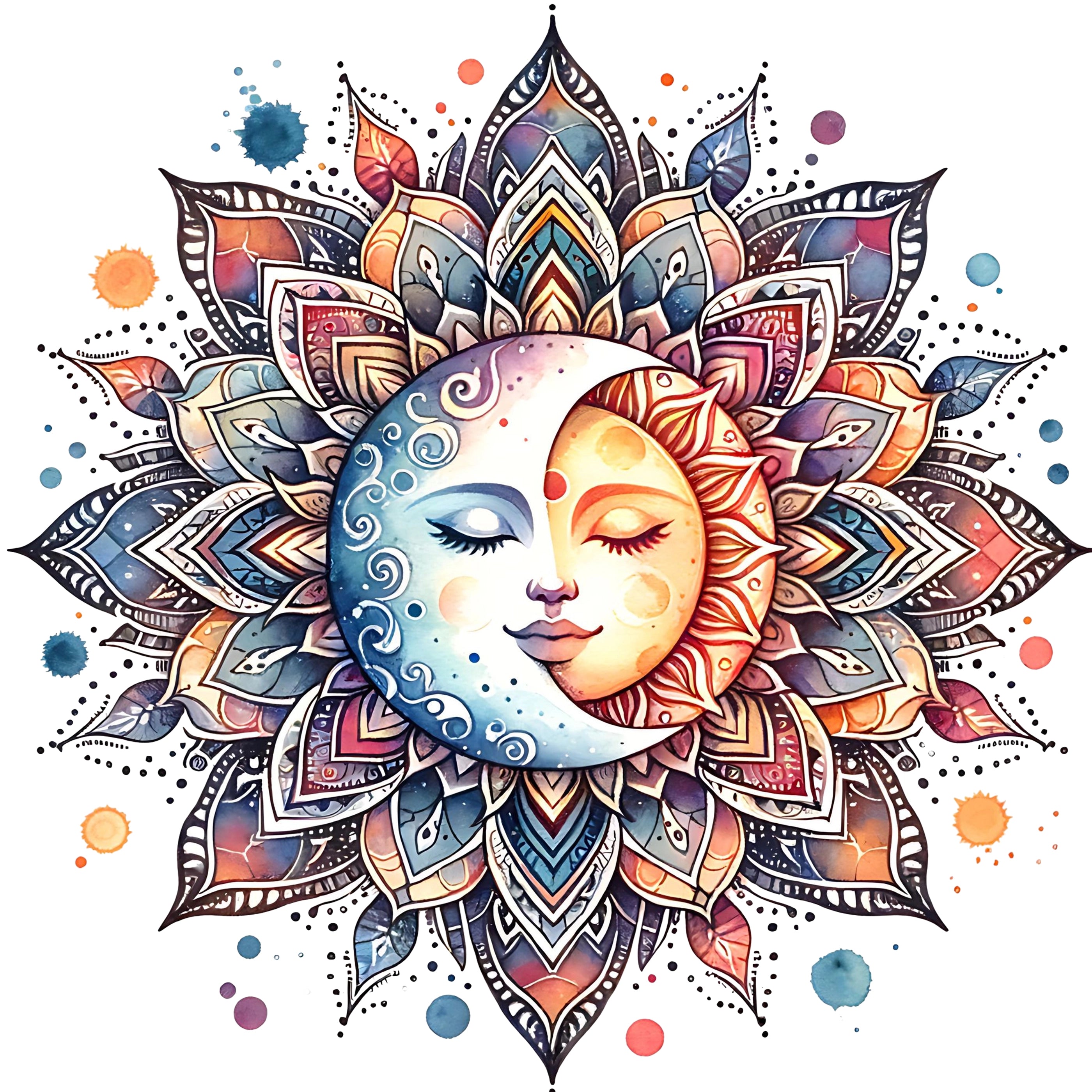 Bügelbild Mandala Sonne Mond