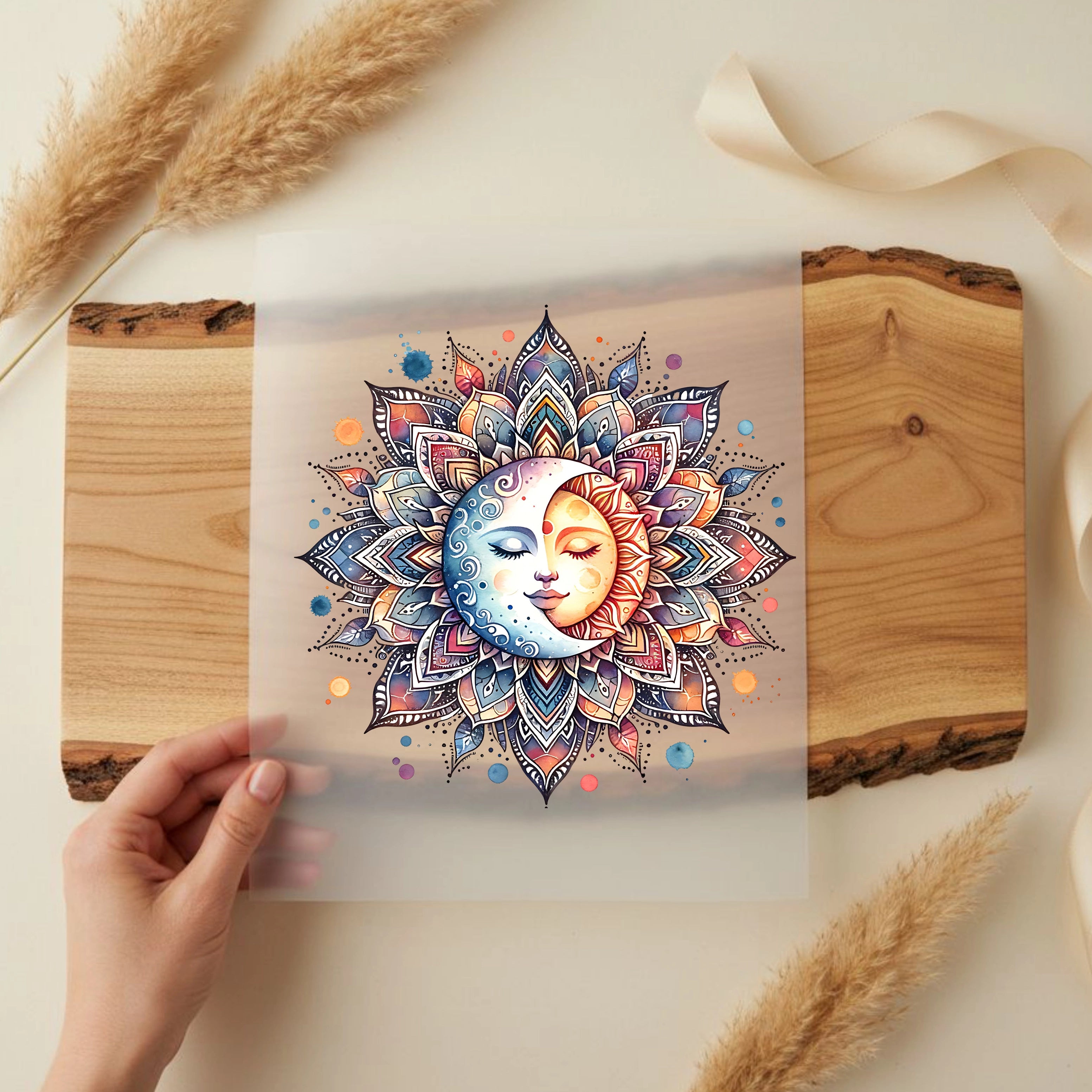 Bügelbild Mandala Sonne Mond