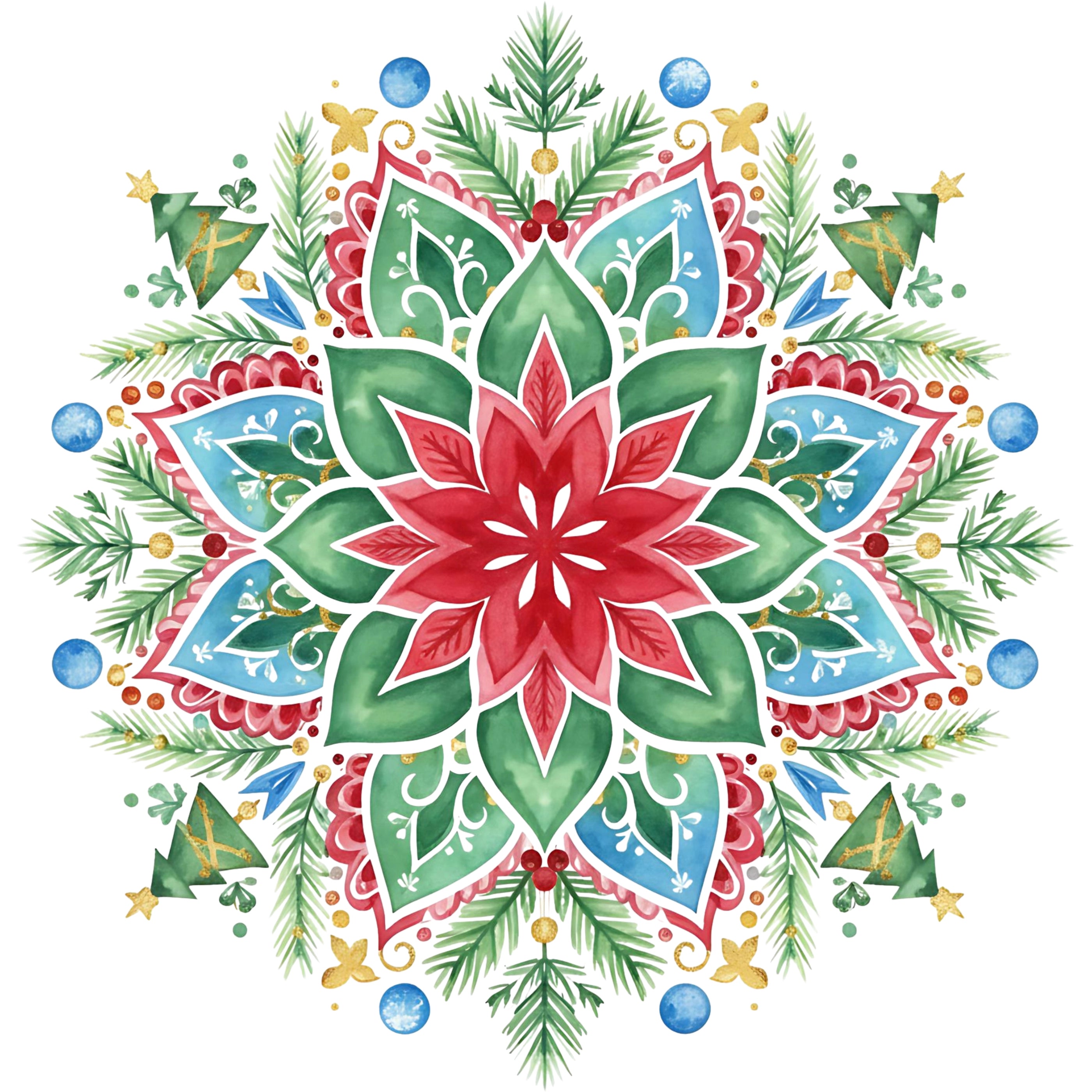 Bügelbild Mandala Tannenbaumzauber