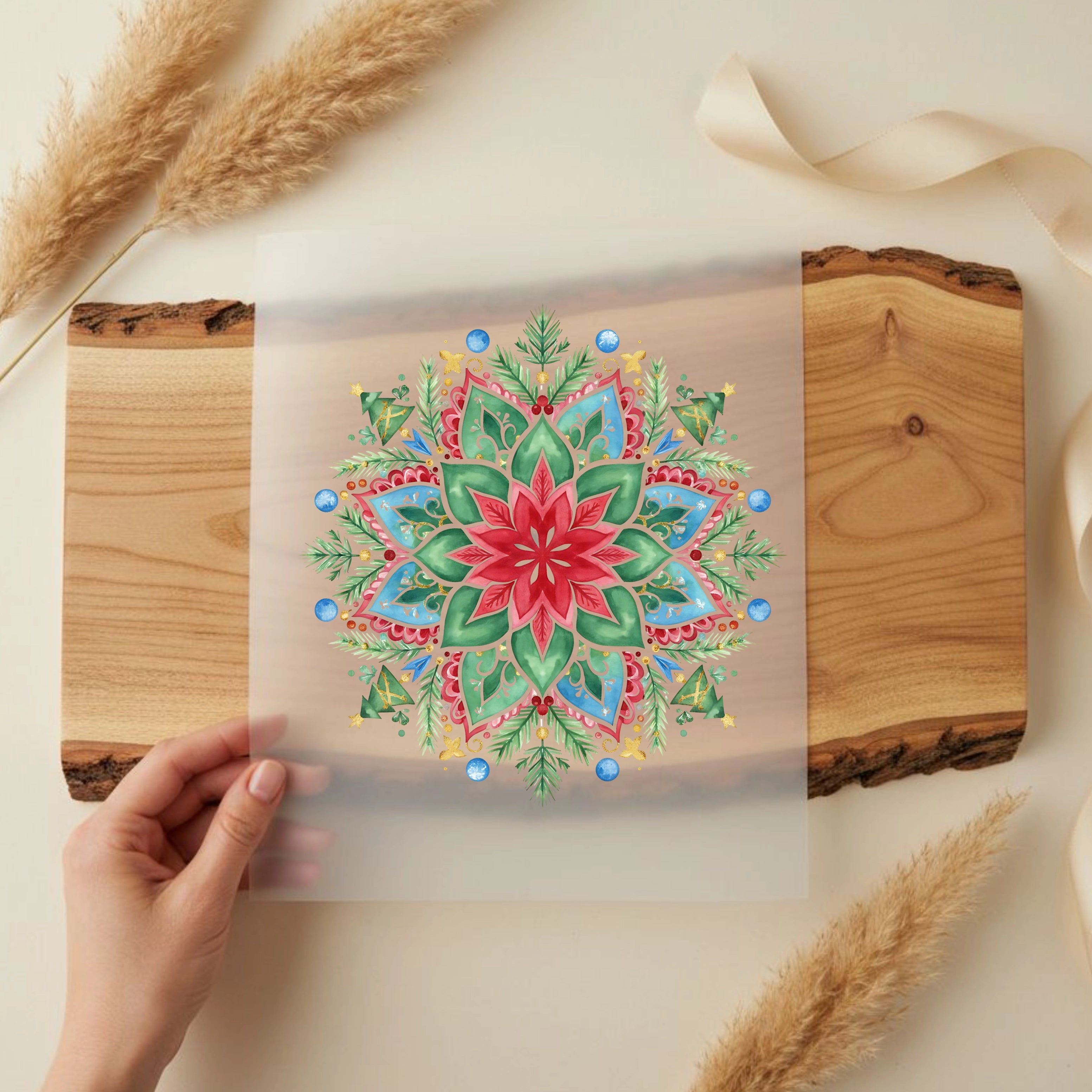 Bügelbild Mandala Tannenbaumzauber