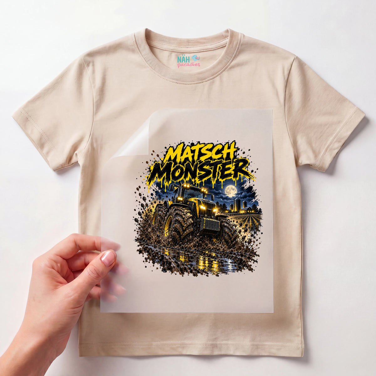 Bügelbild Matsch Monster Nacht