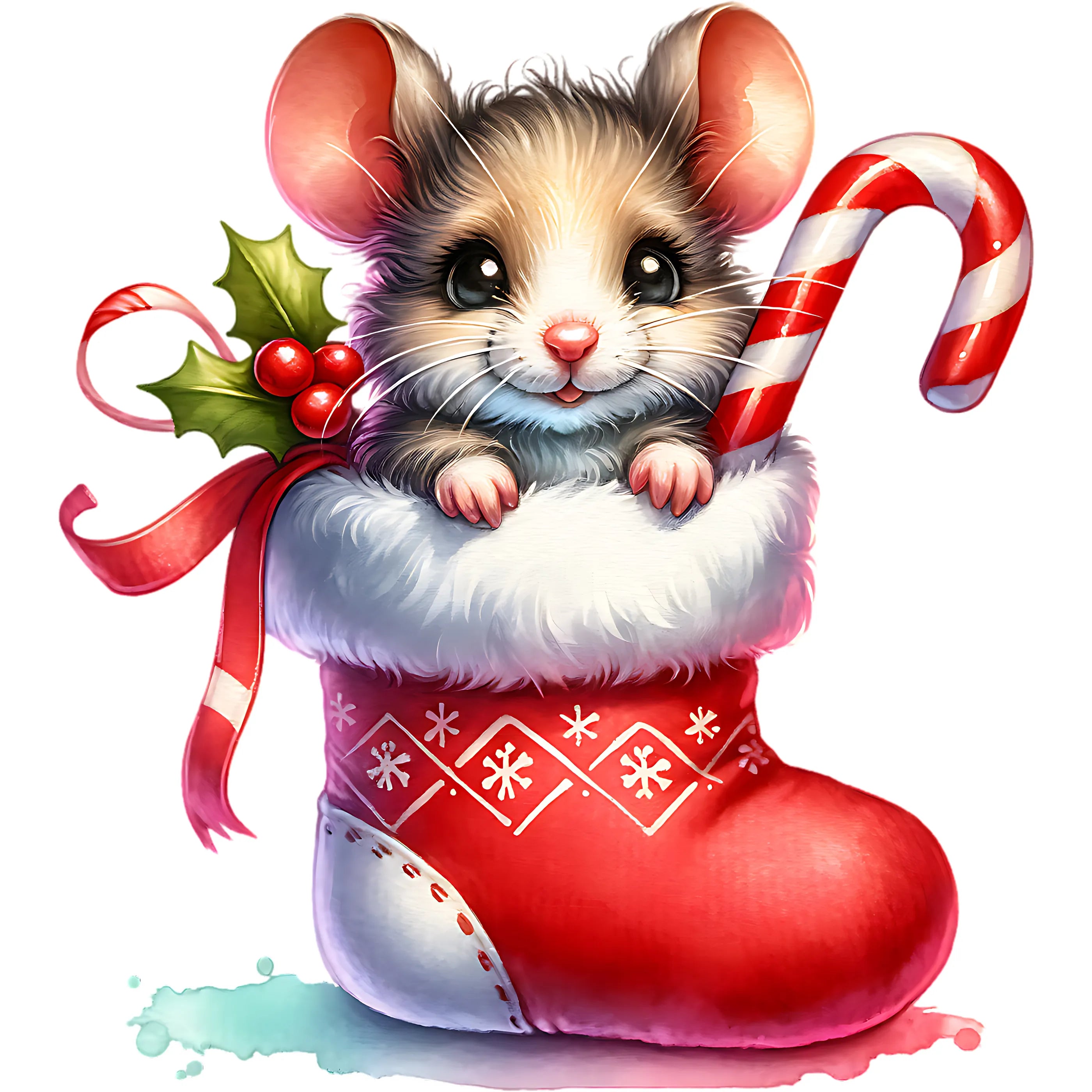 Bügelbild Maus Mia im Zuckerstiefel