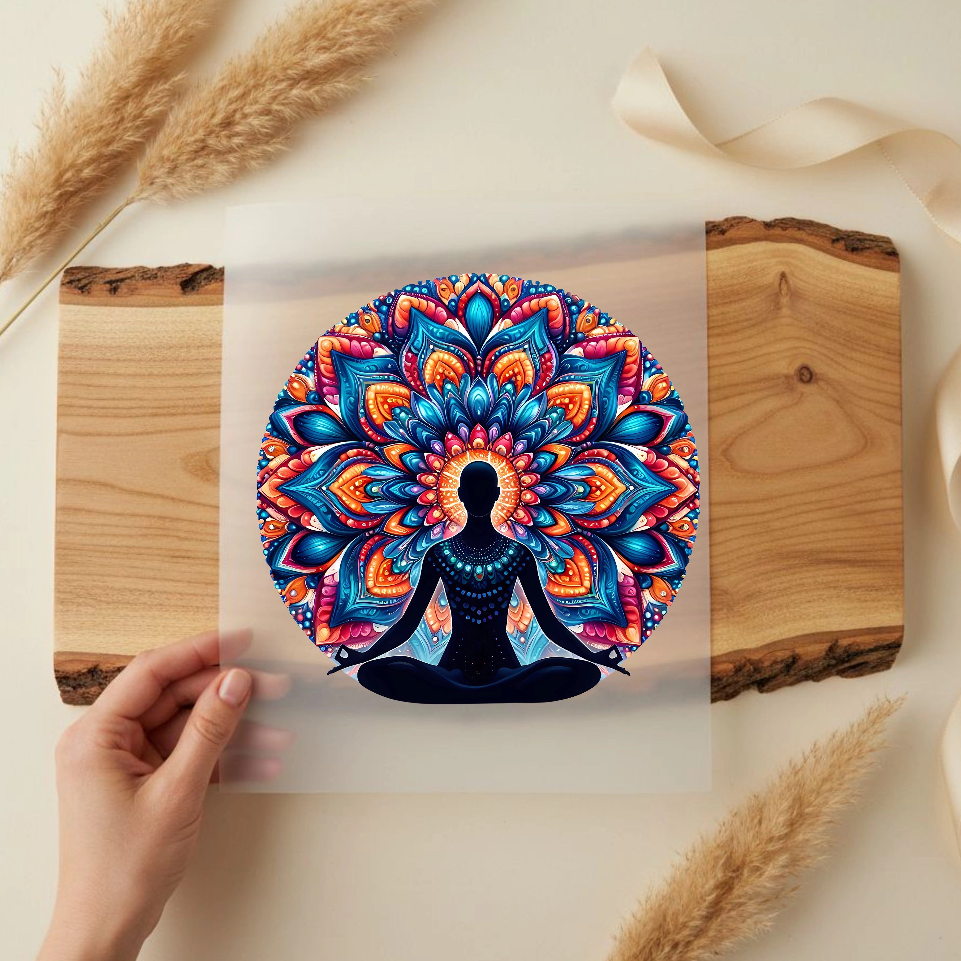 Bügelbild Meditation Chakra