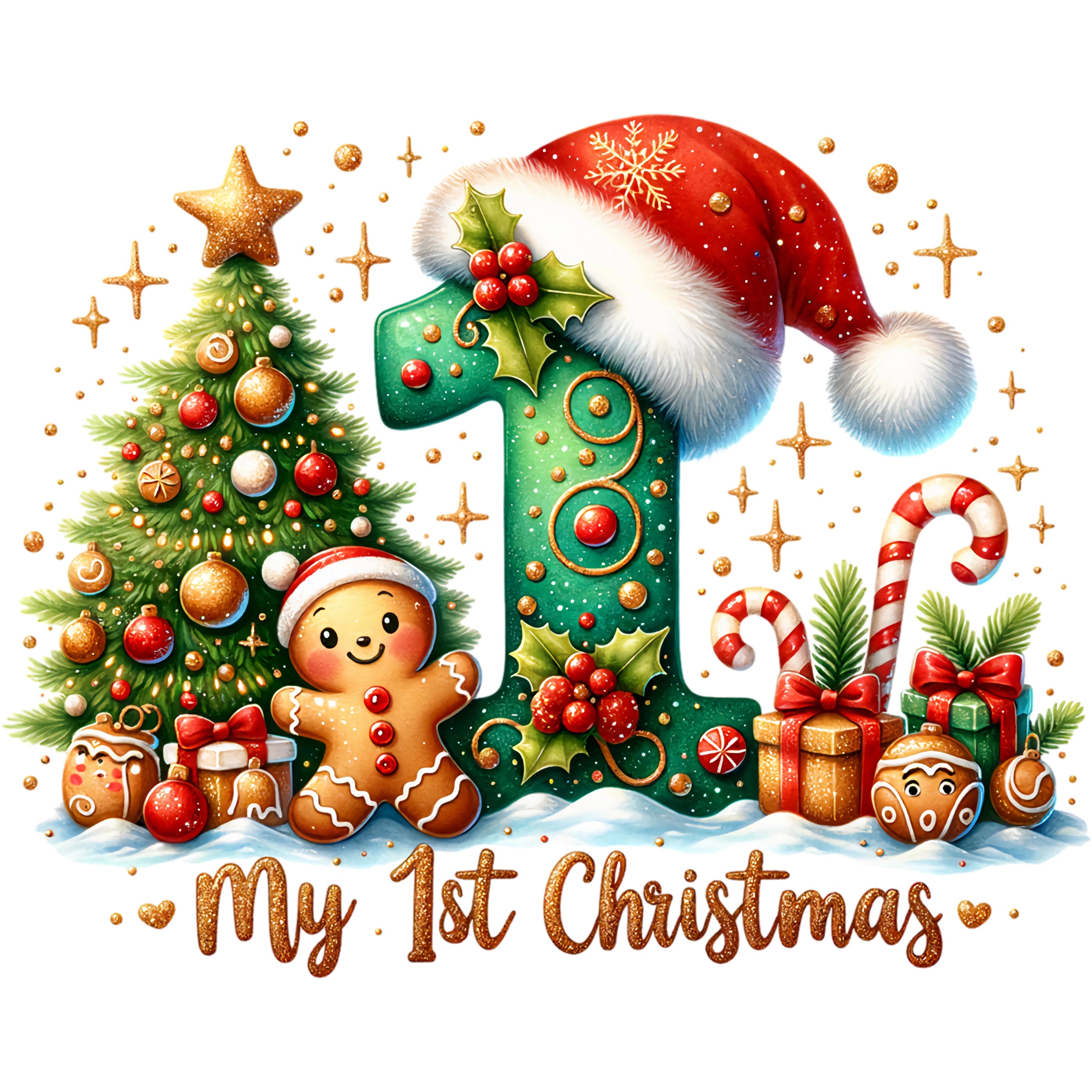 Bügelbild Mein 1. Weihnachten – Lebkuchenbaby