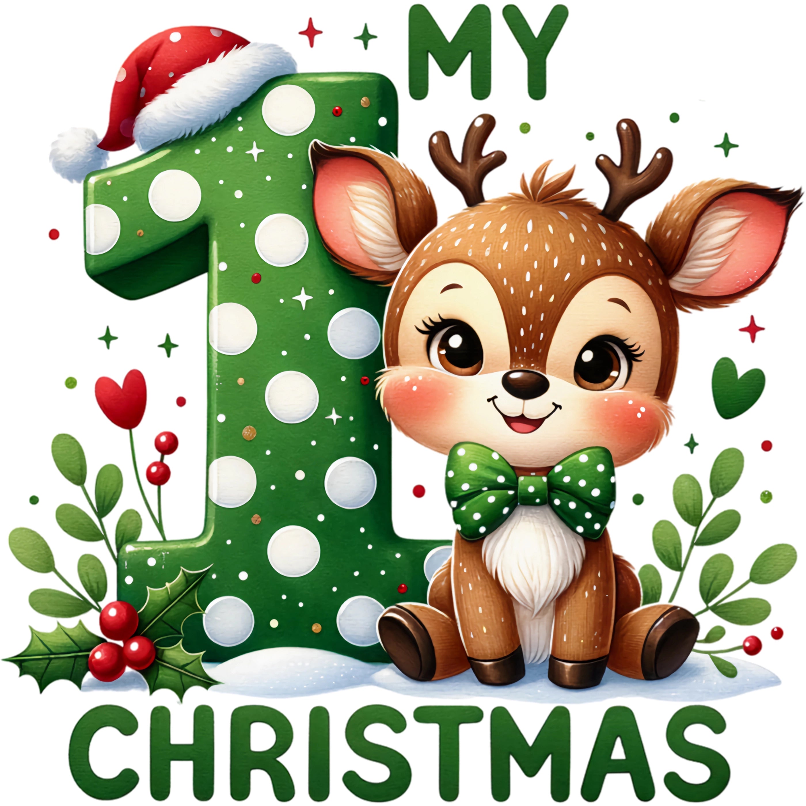 Bügelbild Mein 1. Weihnachten – Rehleinliebe