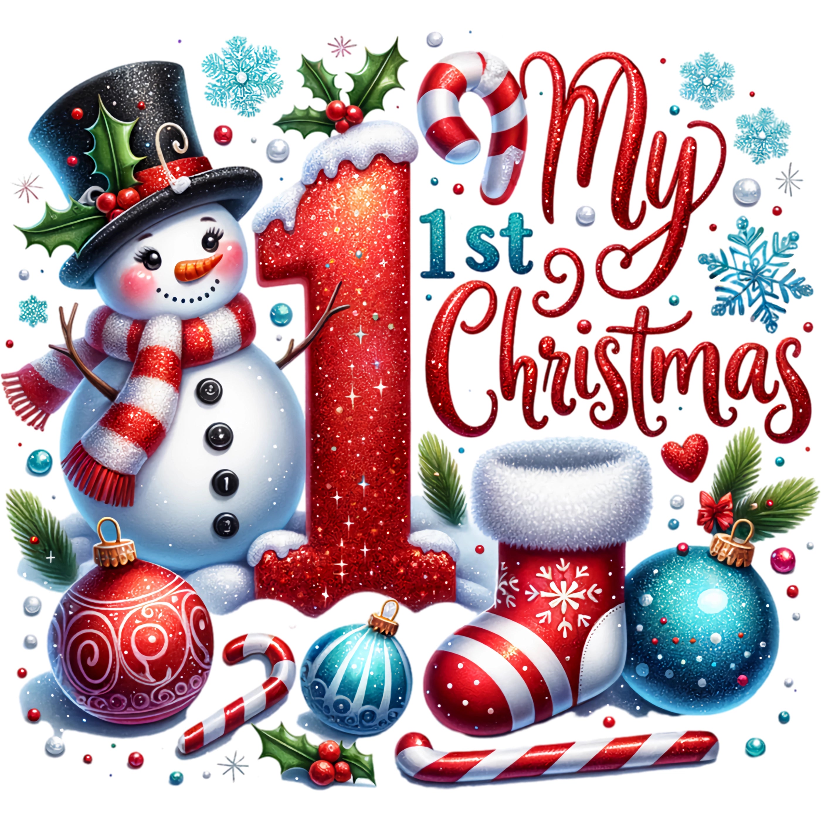 Bügelbild Mein 1. Weihnachten – Schneemannzauber