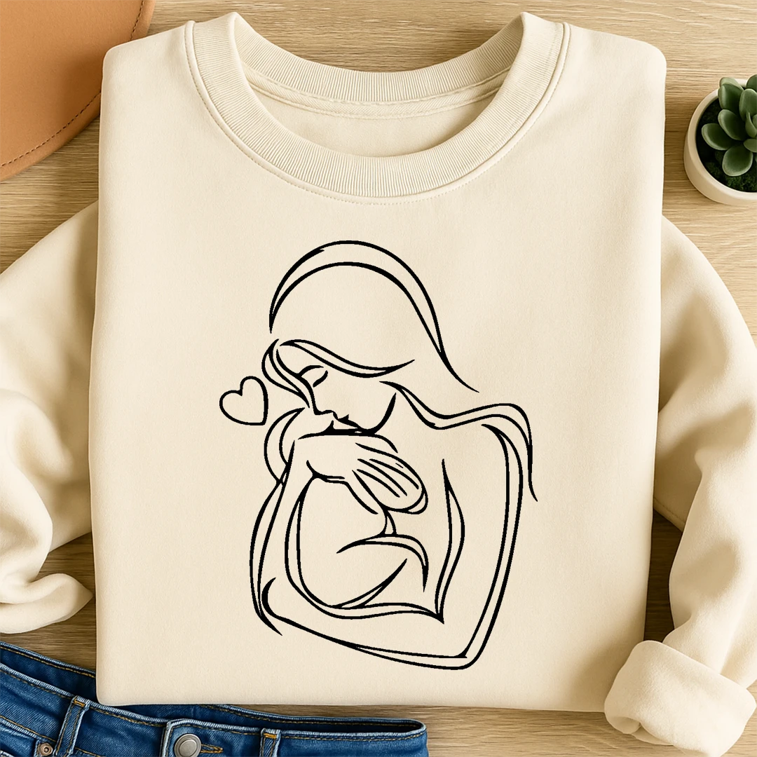 Bügelbild Minimalistische Mama Zeichnung