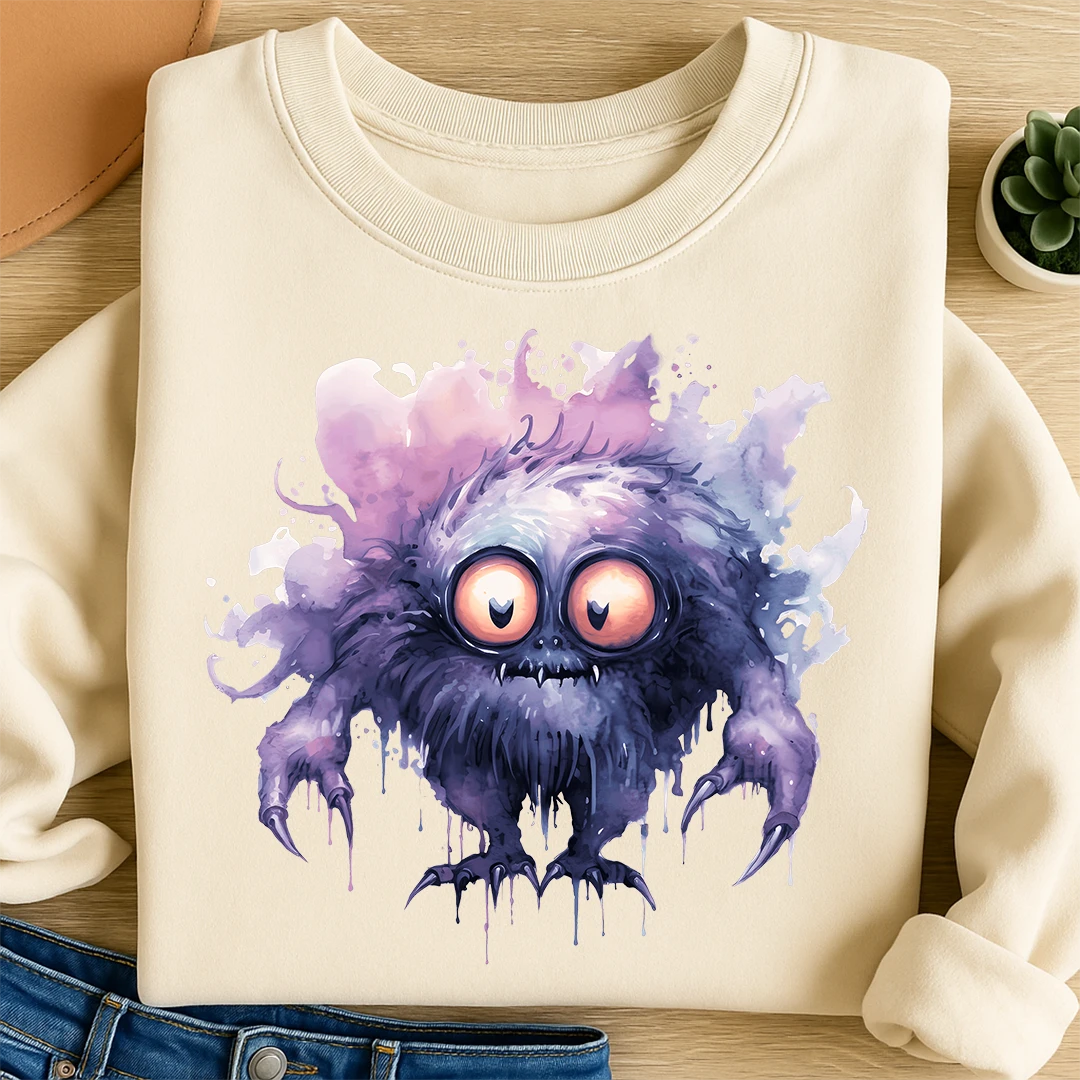 Bügelbild Monster Lila