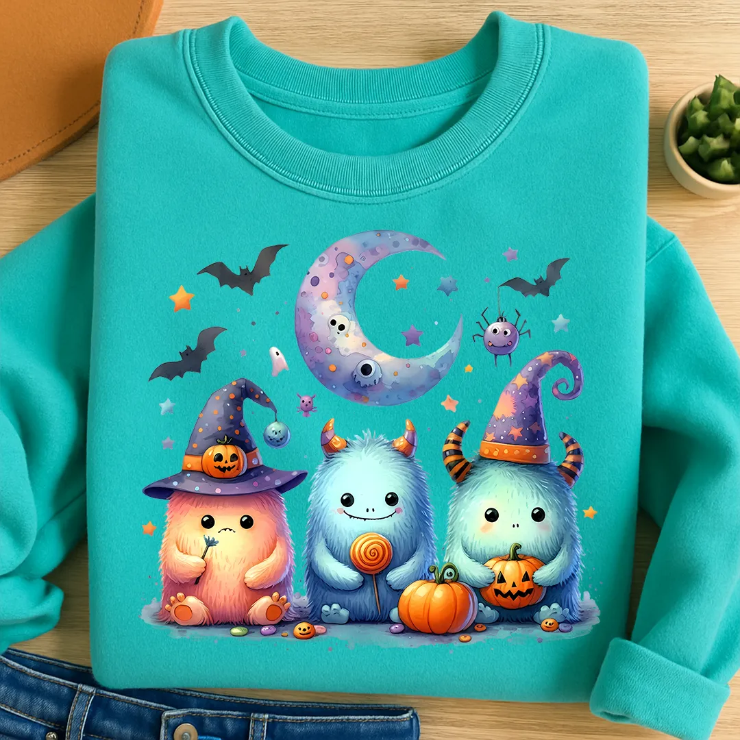 Bügelbild Monster Süßes Halloween Trio