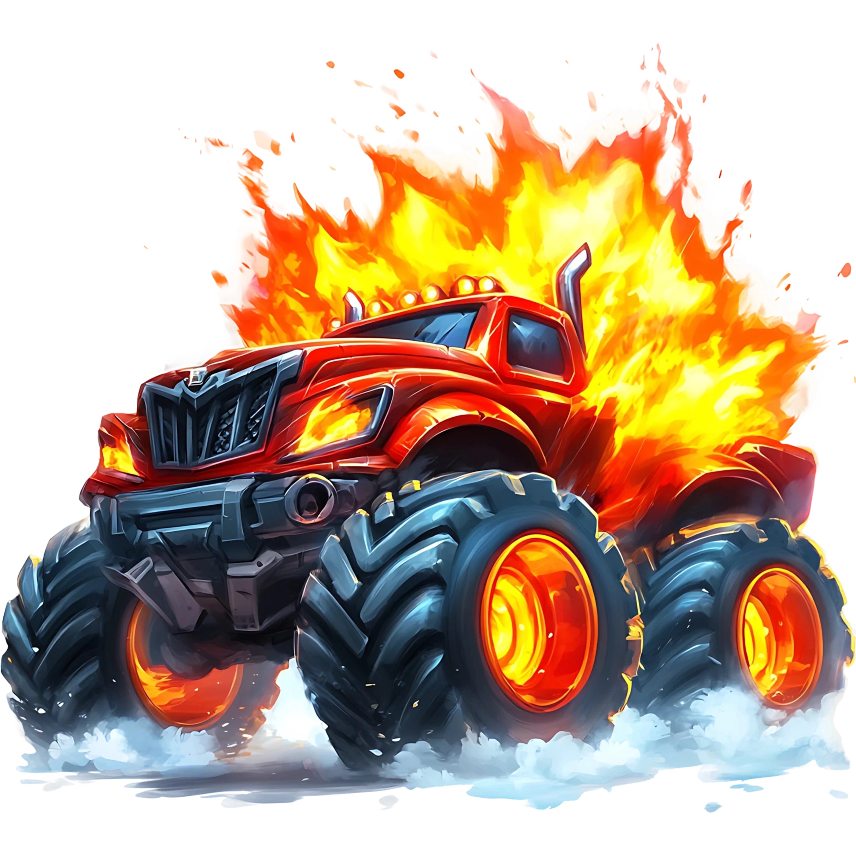 Bügelbild Monstertruck Fire Racer