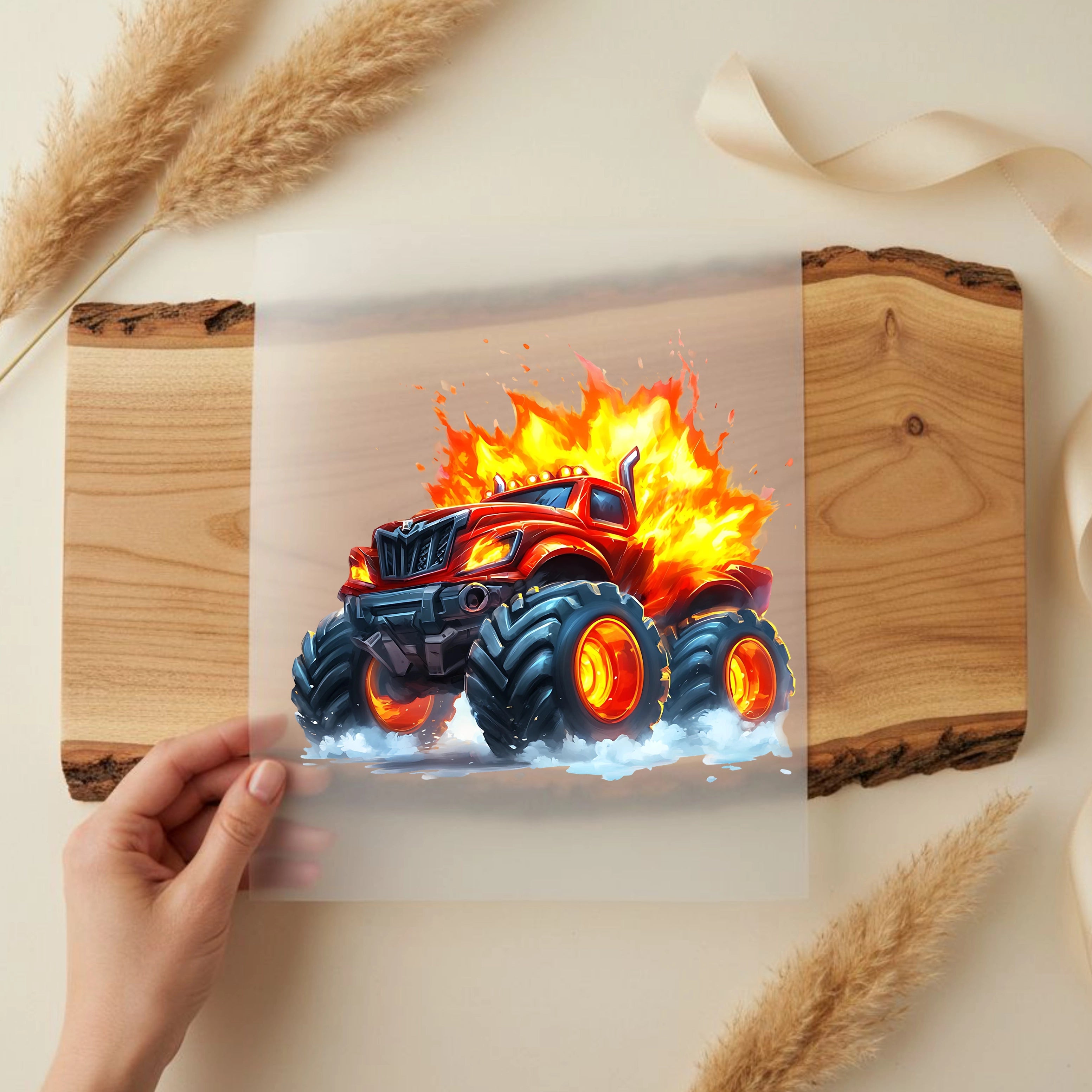 Bügelbild Monstertruck Fire Racer
