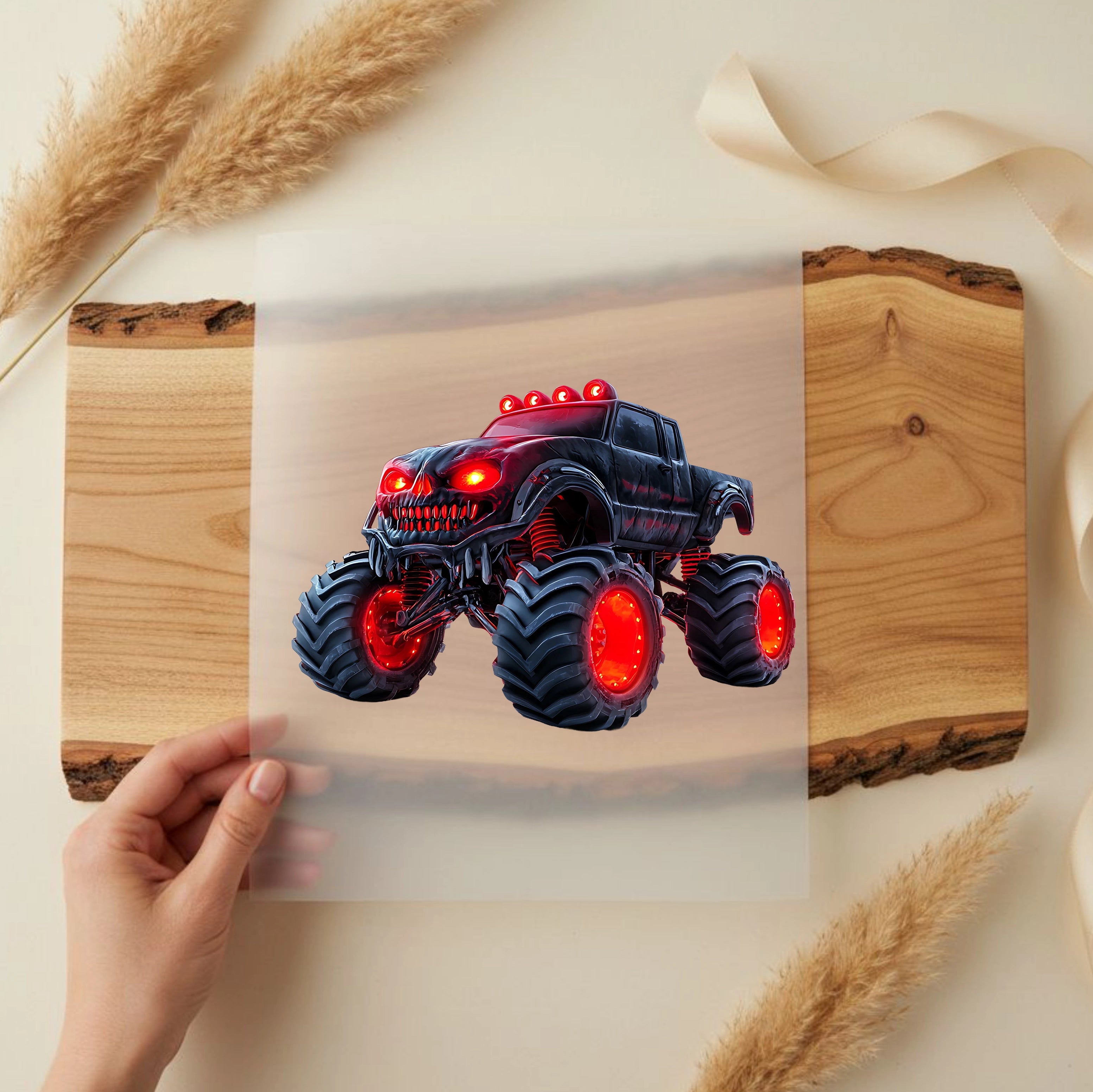 Bügelbild Monstertruck Skullride