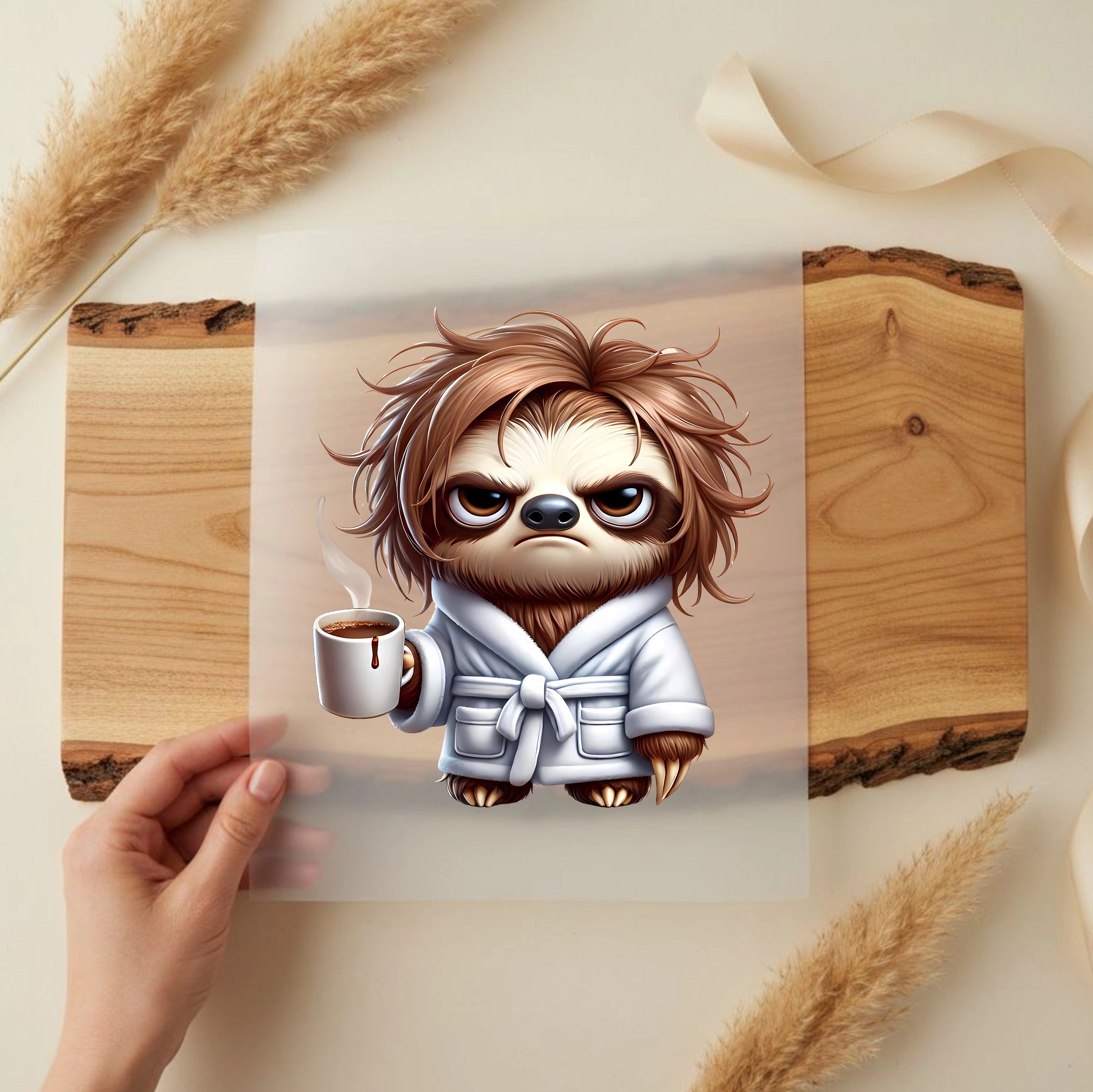 Bügelbild Morgenmuffel Faultier