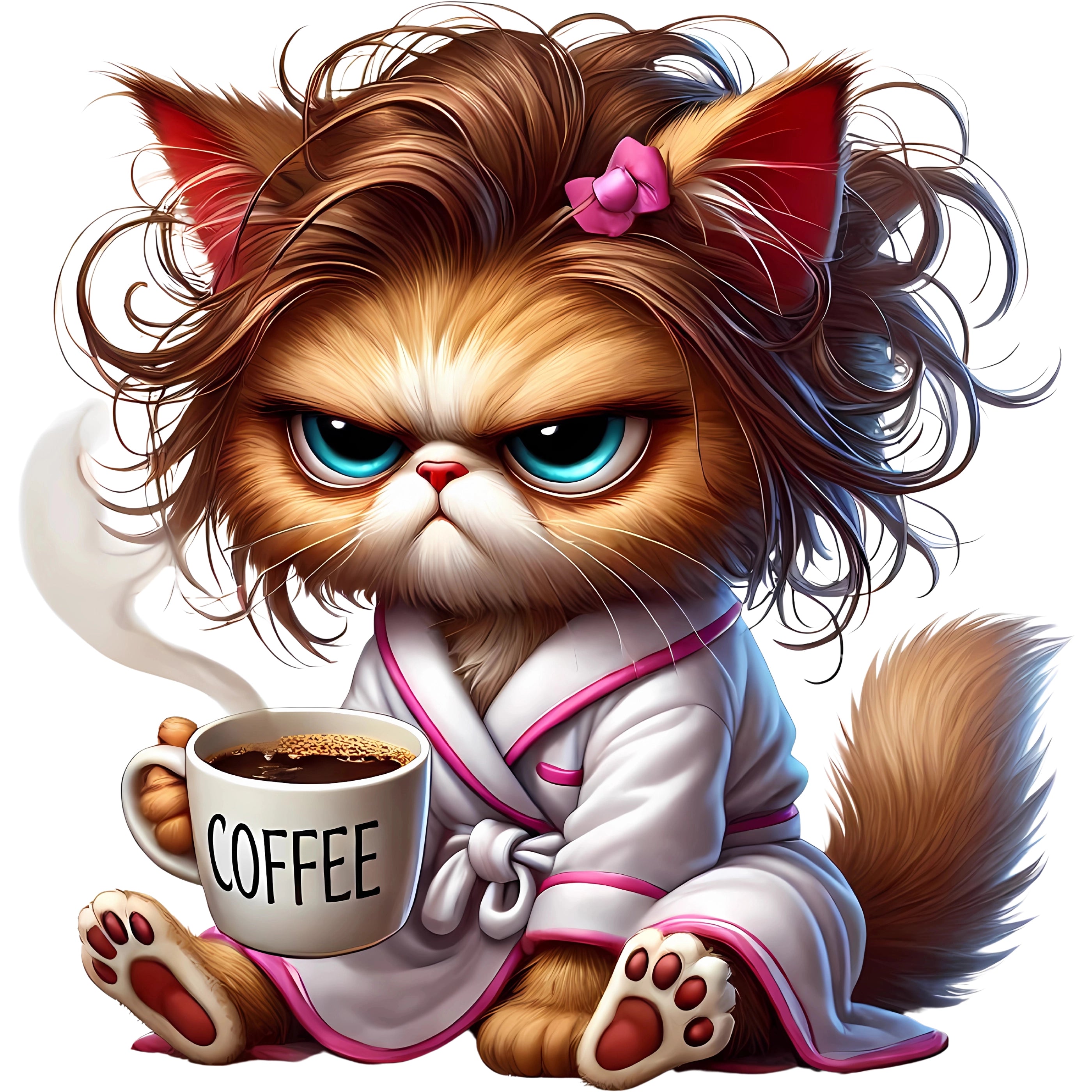 Bügelbild Morgenmuffel Katze