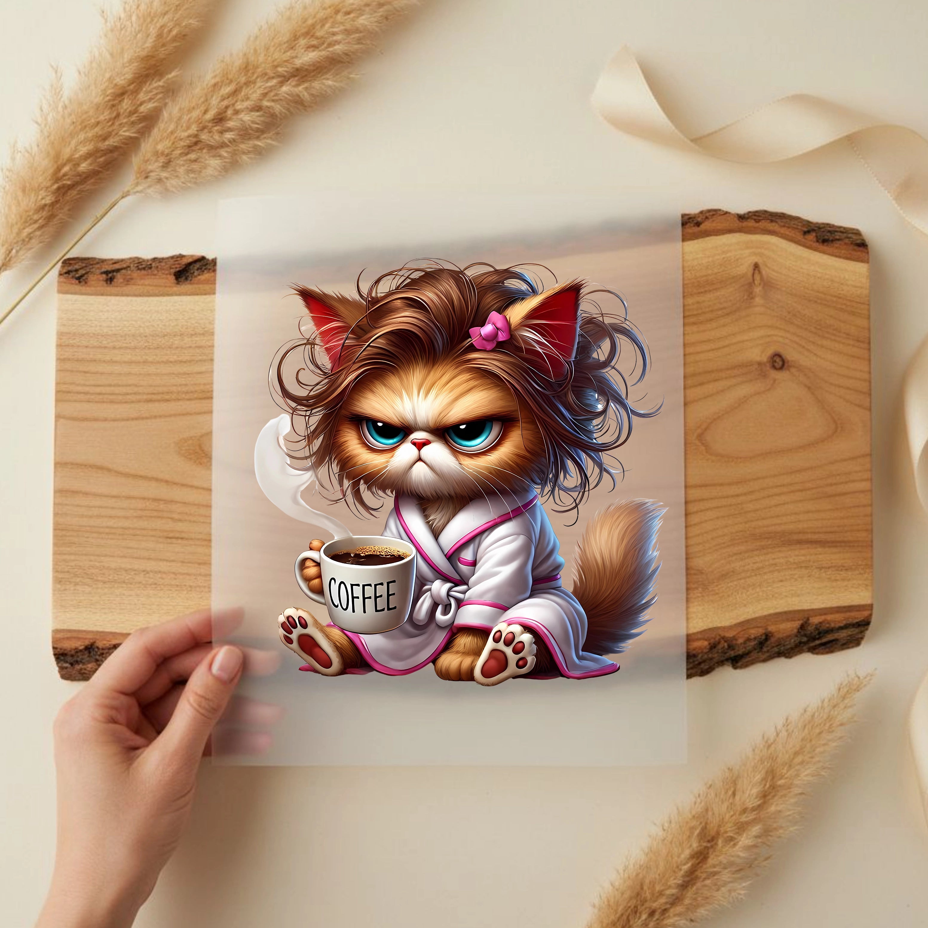 Bügelbild Morgenmuffel Katze