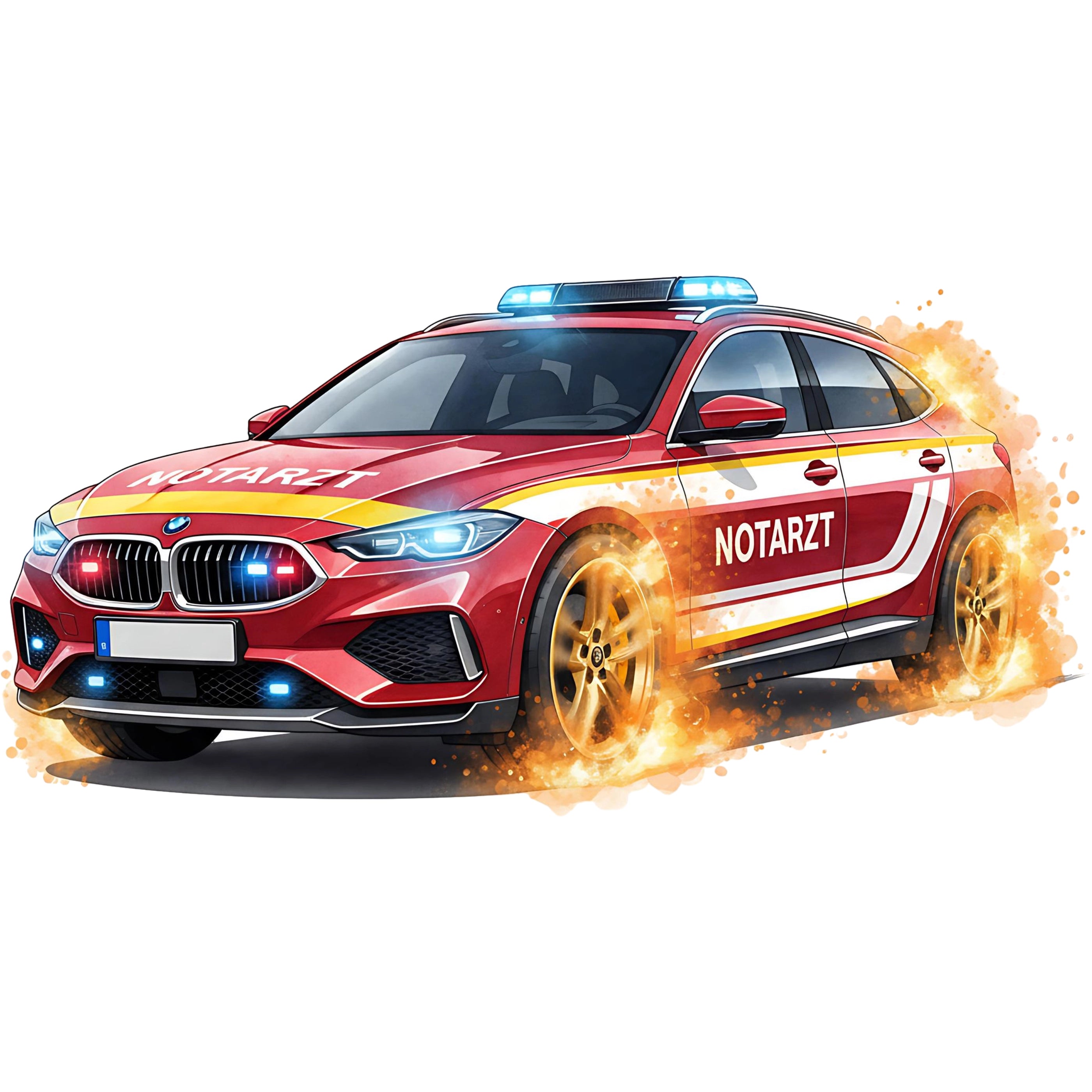 Bügelbild Notarzt Einsatzflitzer