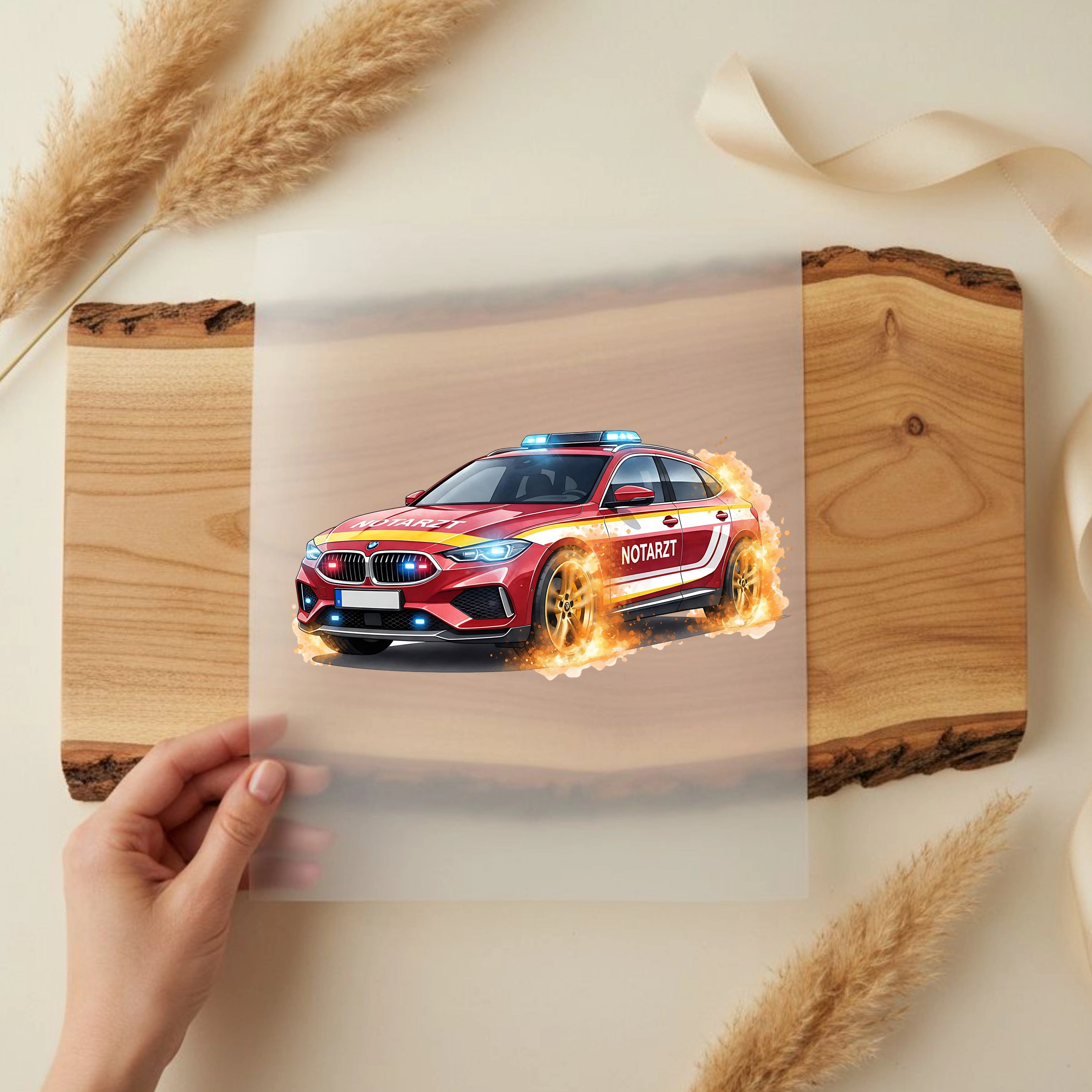 Bügelbild Notarzt Einsatzflitzer