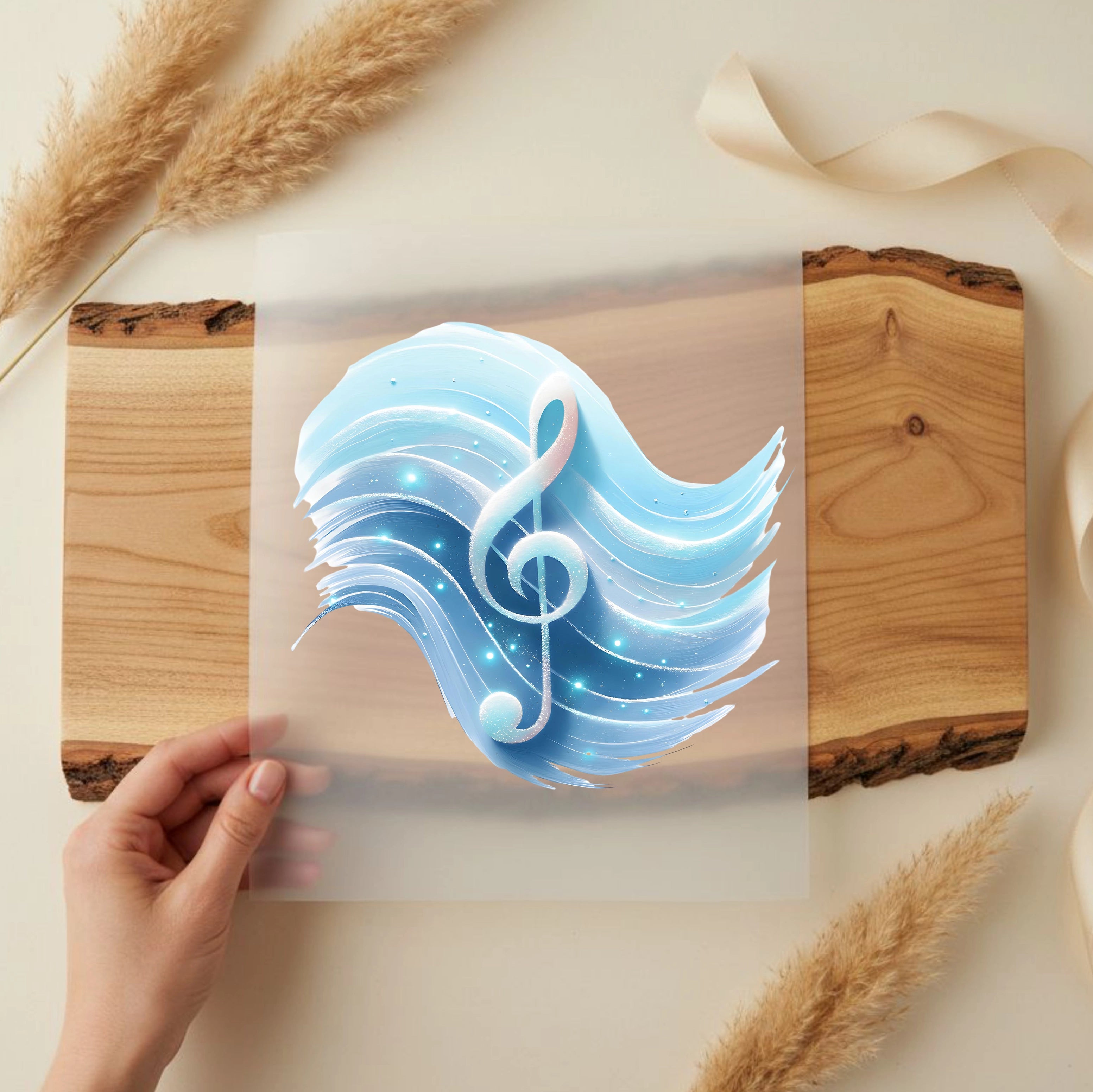 Bügelbild Notenschlüssel Zauber