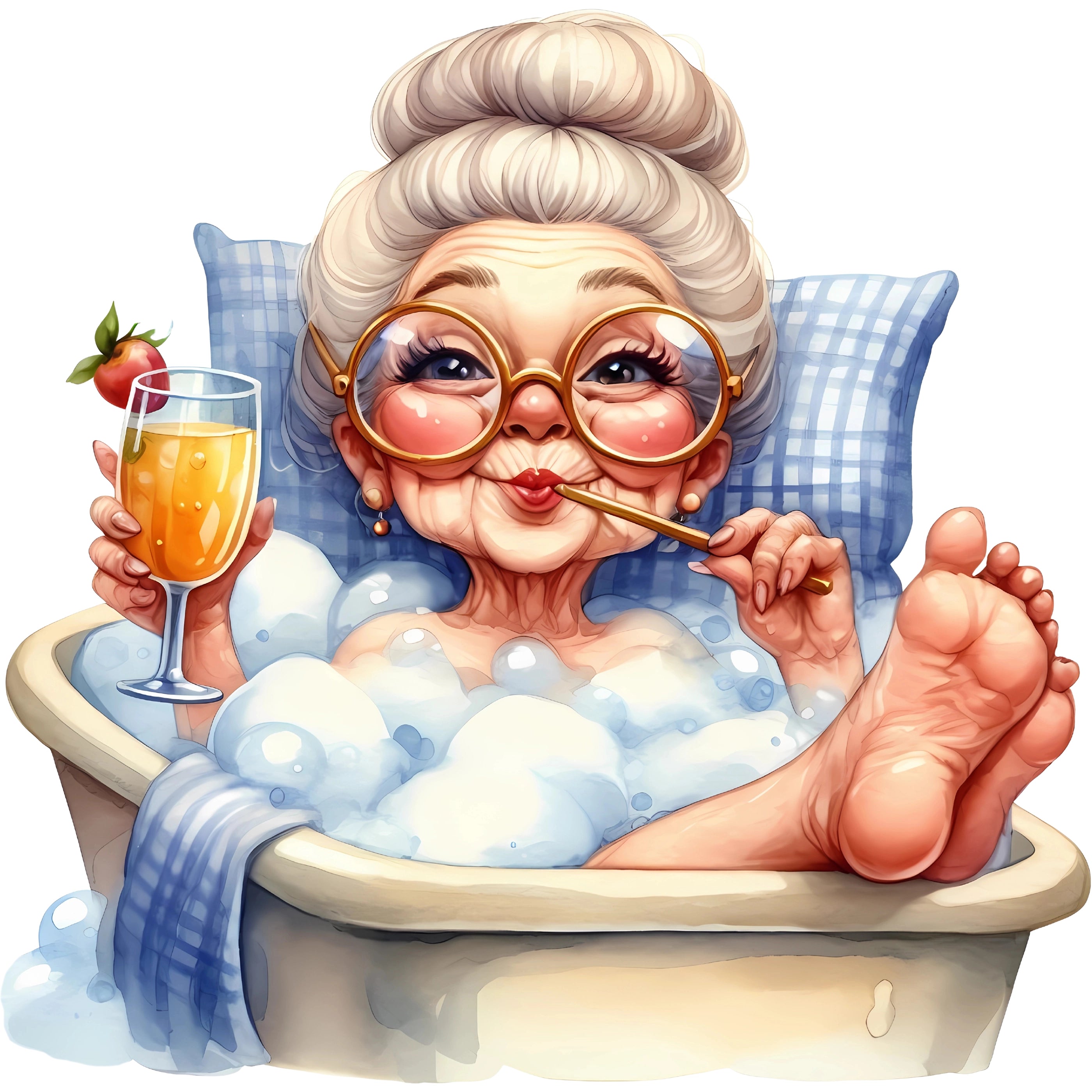 Bügelbild Oma Wellness Queen