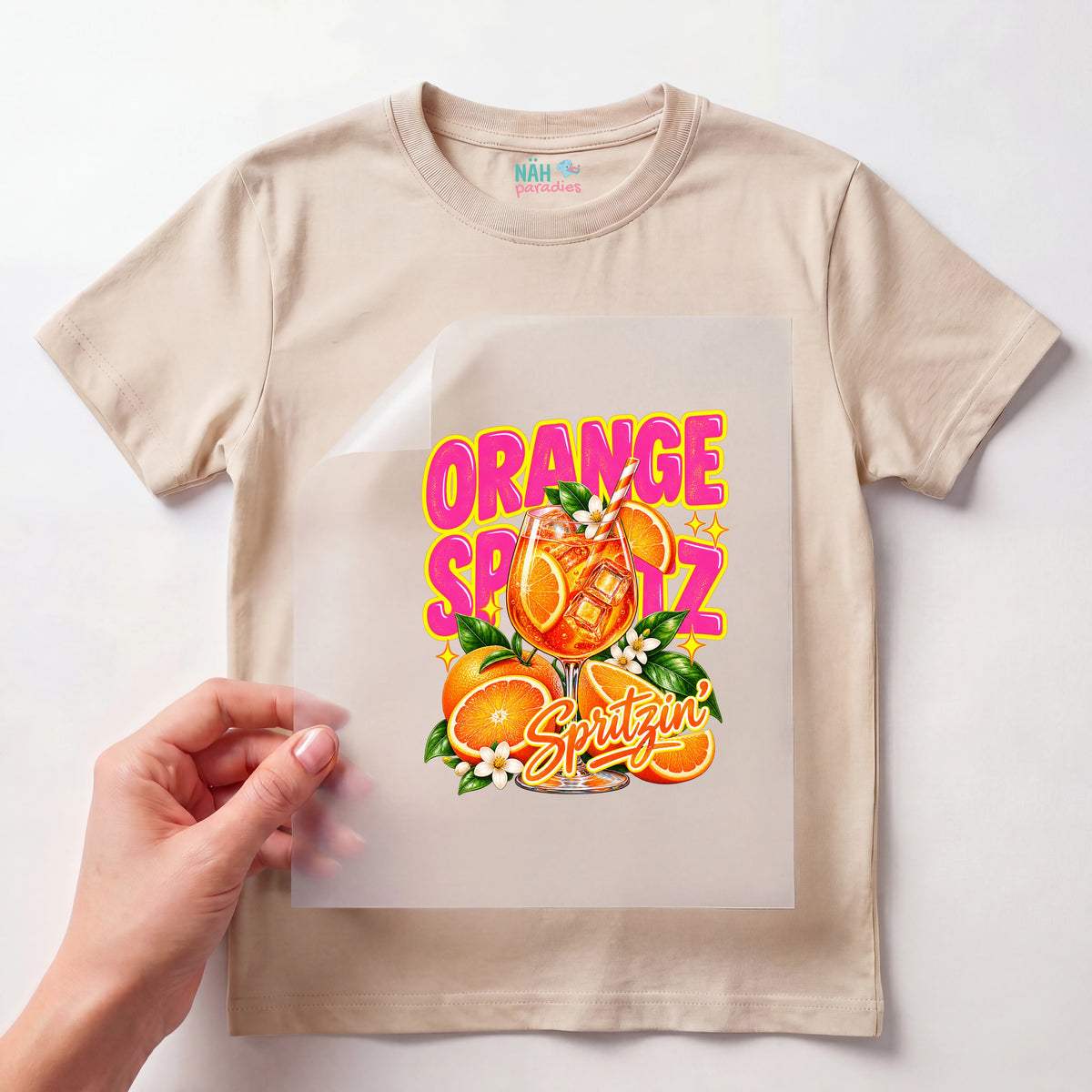 Bügelbild Orange Spritz Spritzin