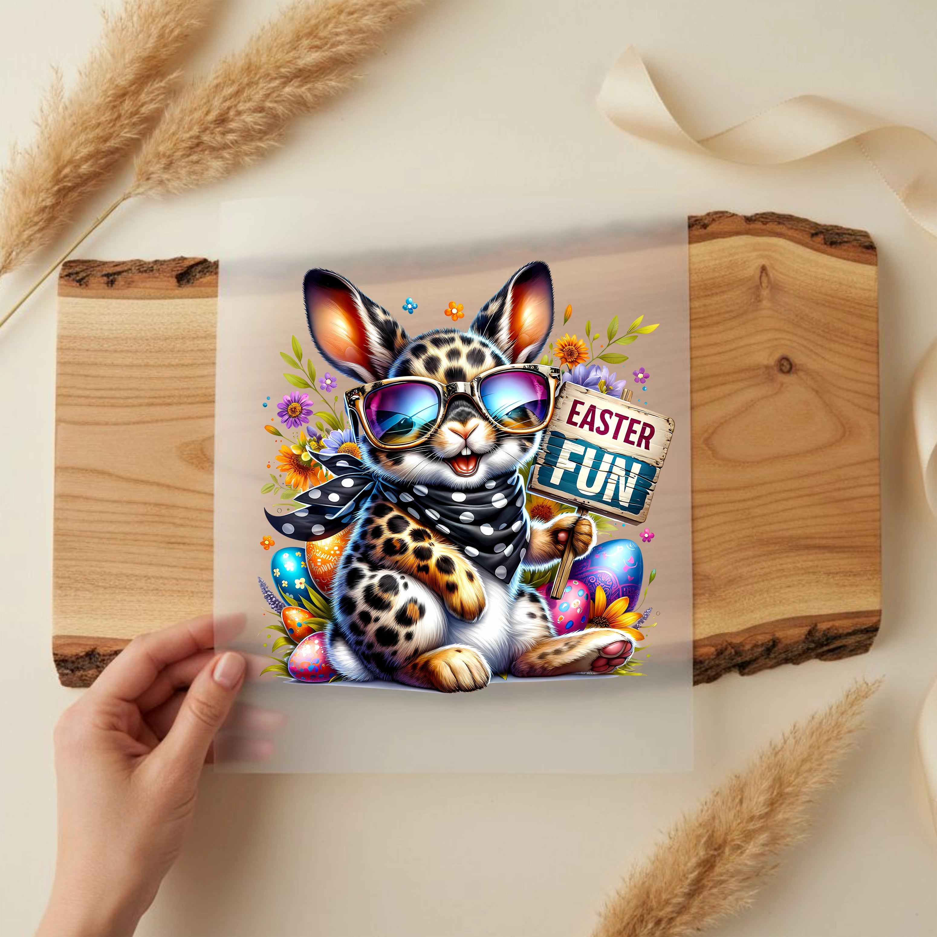 Bügelbild Cooles Osterhäschen Bob