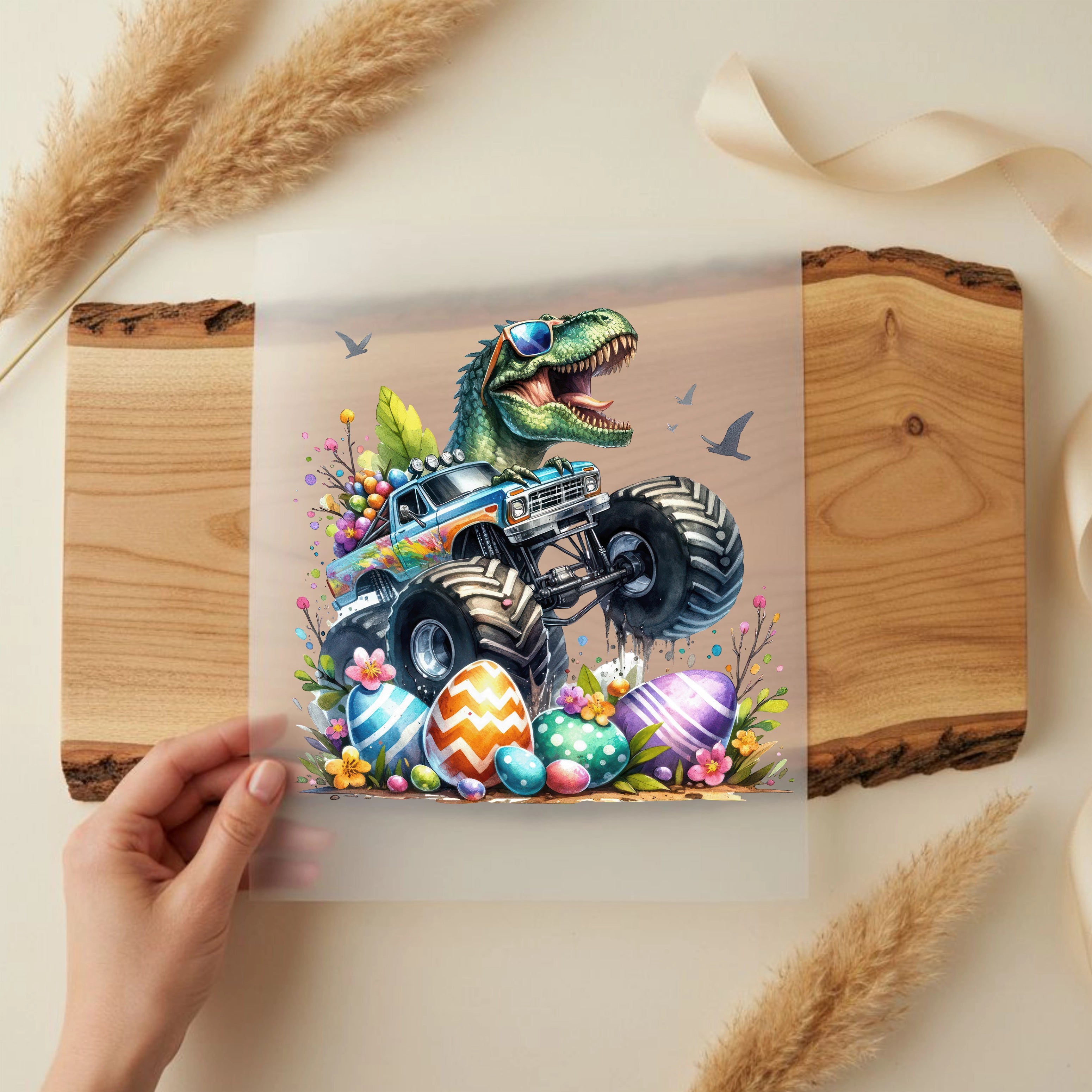 Bügelbild Dino Drive durchs Osterland