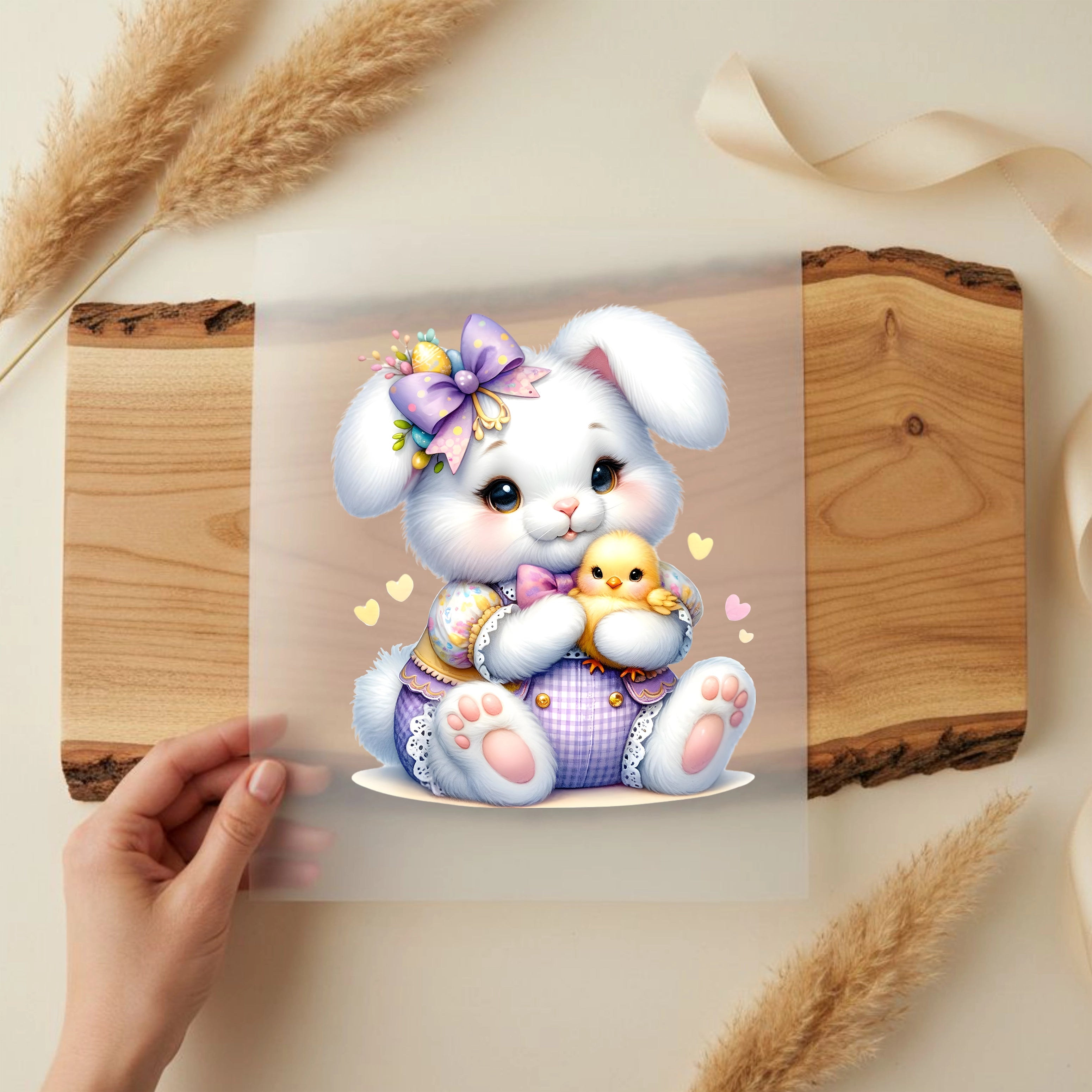 Bügelbild Häschen Leni & ihr Osterküken